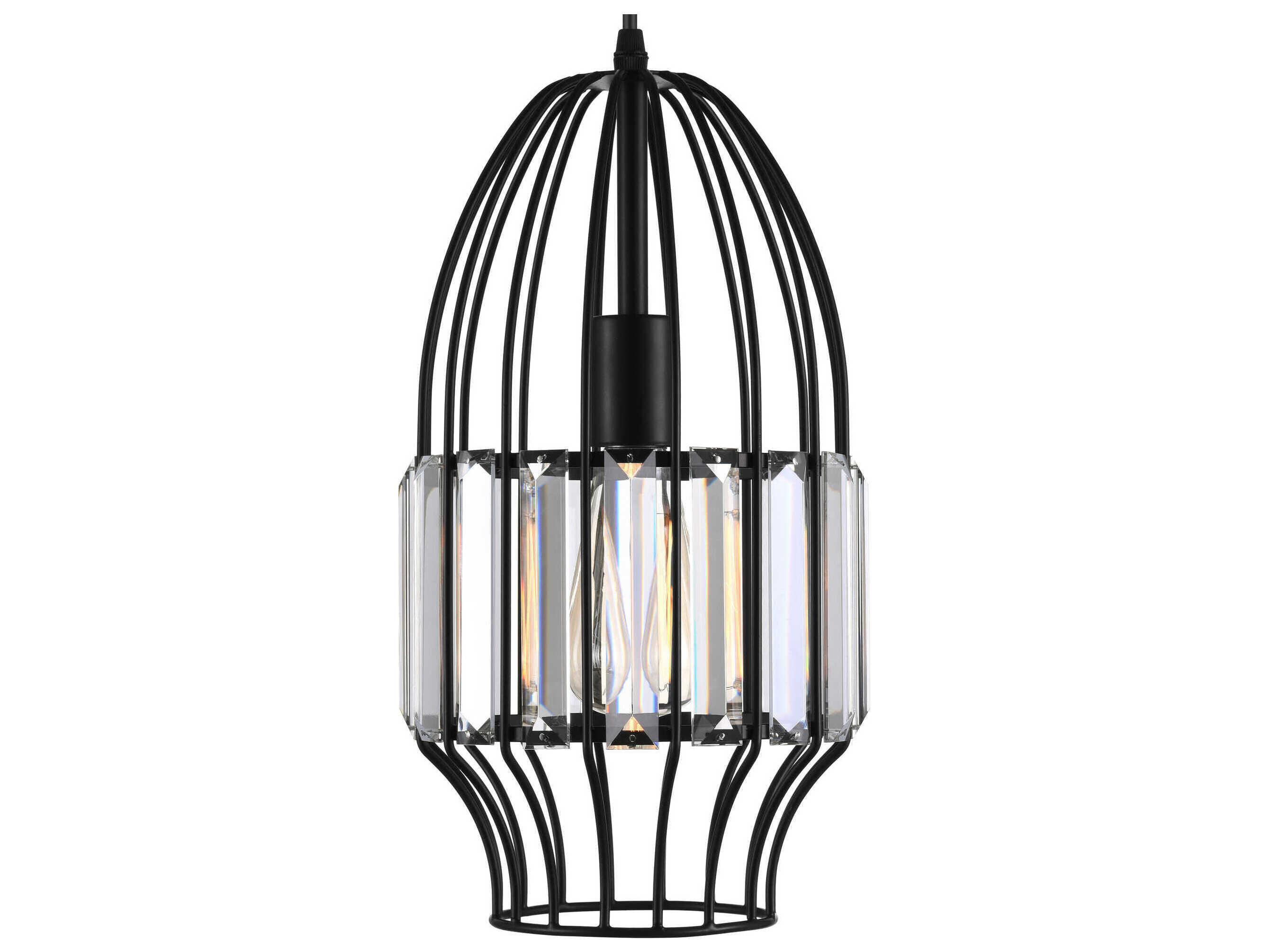 CWI Lighting Alethia 1-Light Black Mini Pendant