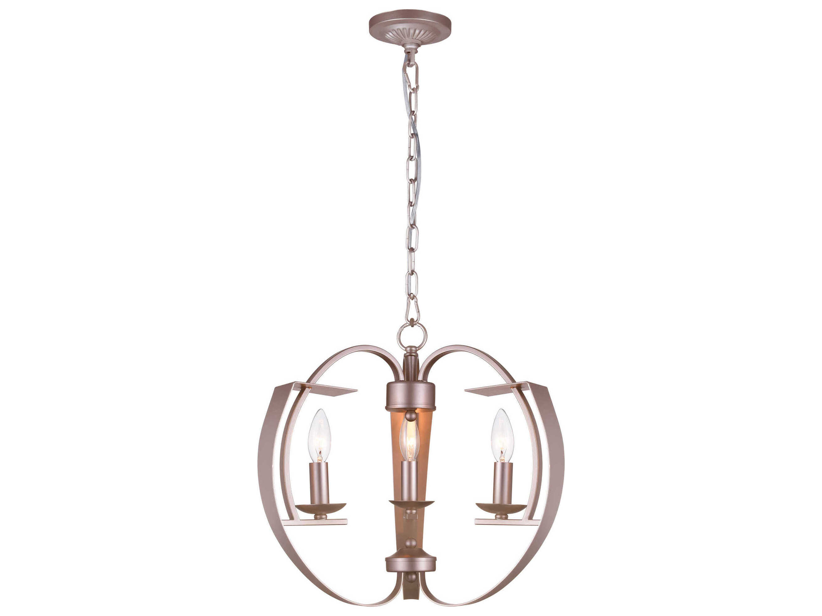 CWI Lighting Verbena 3-Light Pewter Chandelier