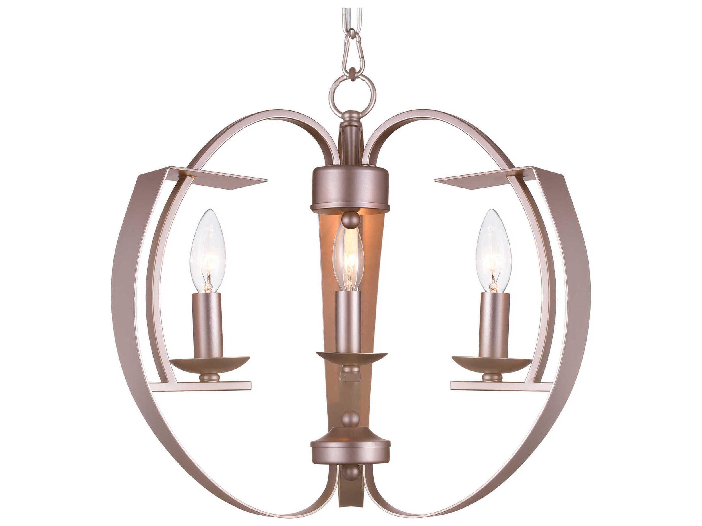 CWI Lighting Verbena 3-Light Pewter Chandelier