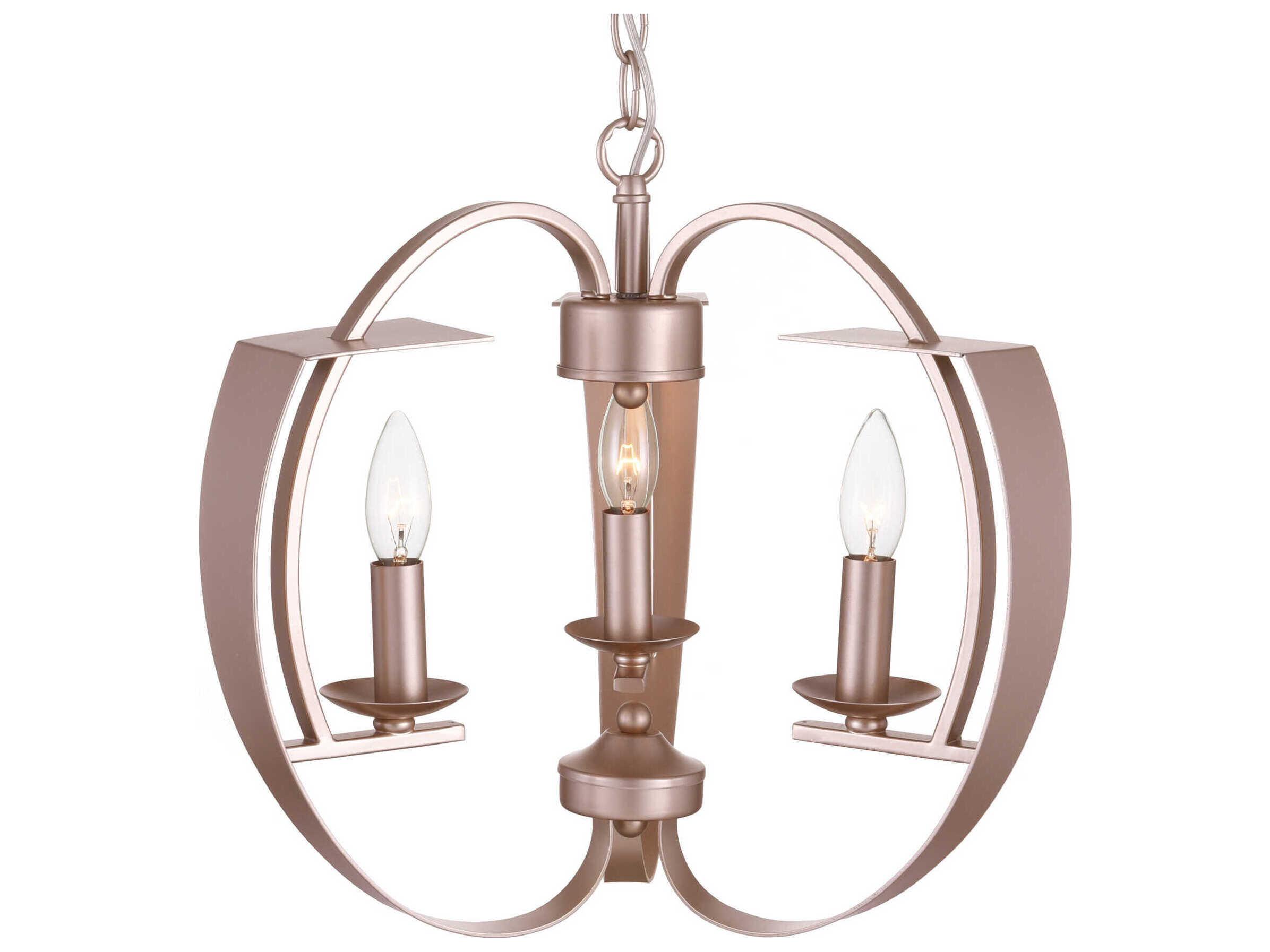 CWI Lighting Verbena 3-Light Pewter Chandelier