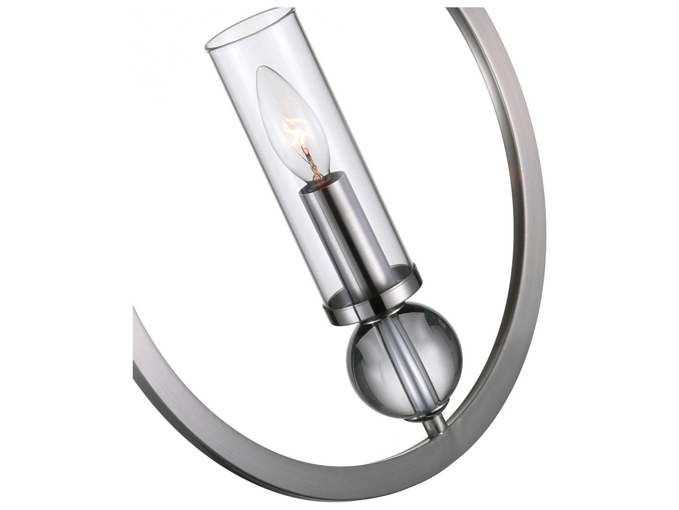 CWI Lighting Elton 1-Light Satin Nickel Cylinder Round Pendant