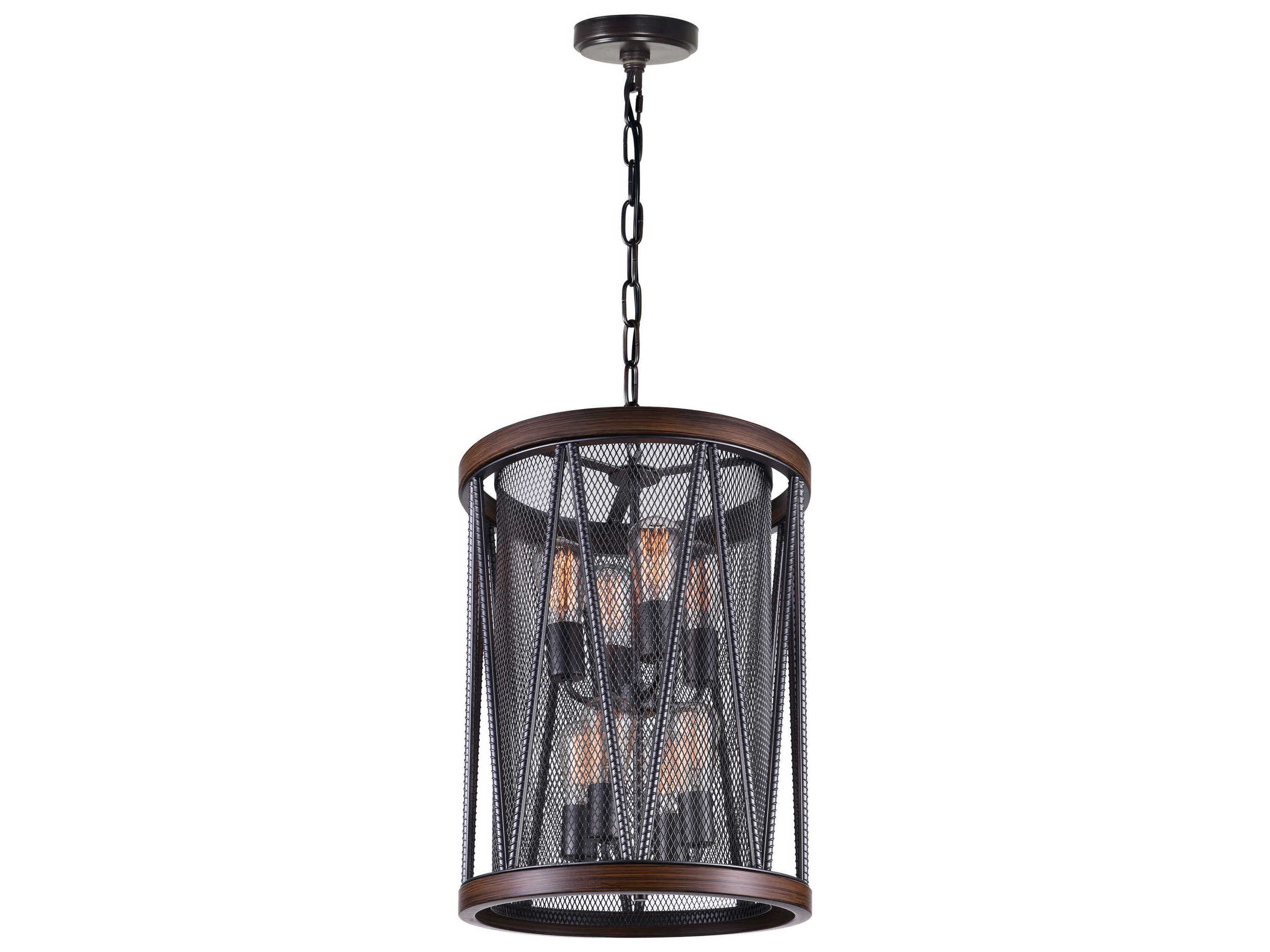 CWI Lighting Parsh 8-Light Pewter Black Drum Tiered Pendant