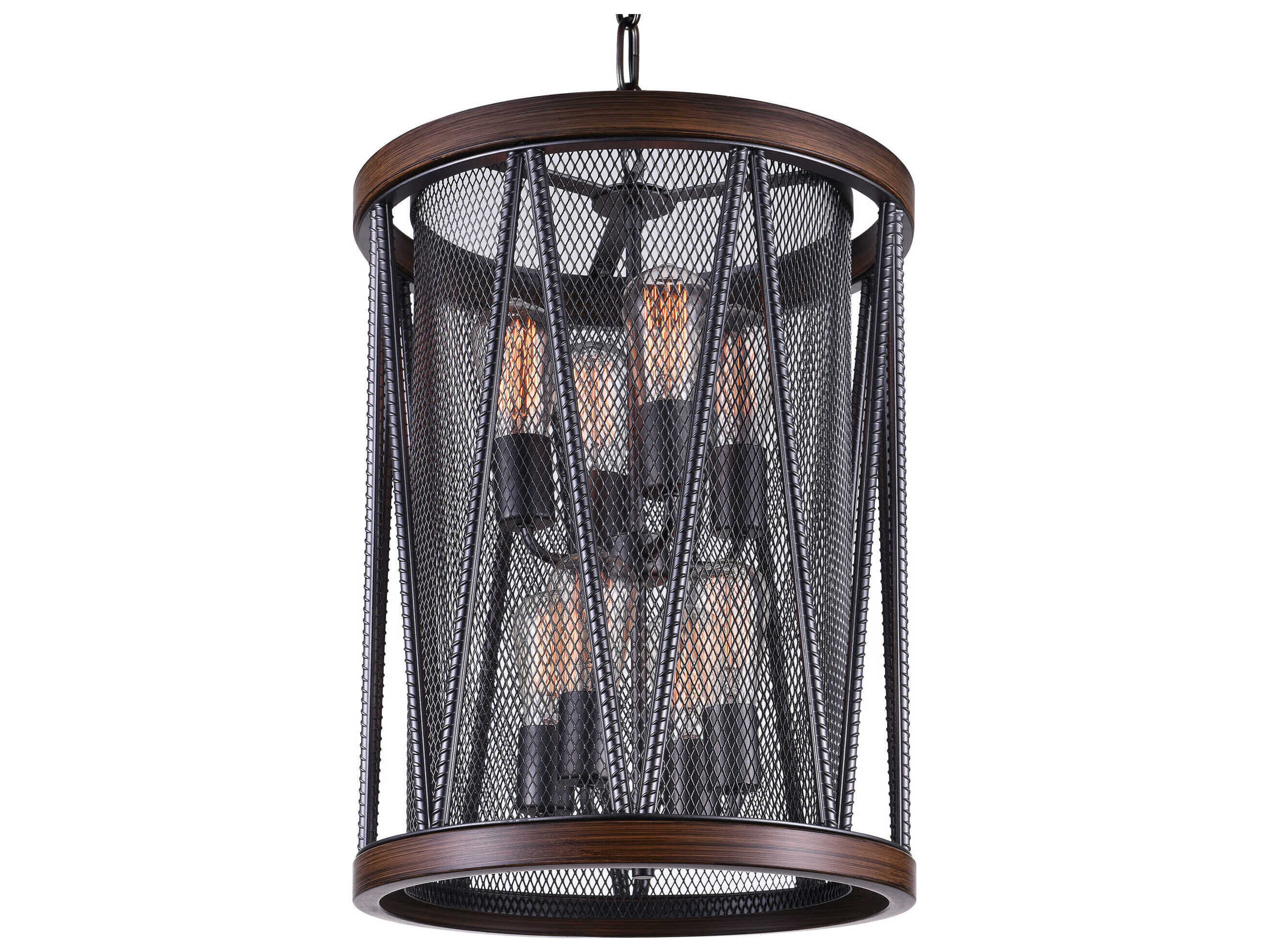 CWI Lighting Parsh 8-Light Pewter Black Drum Tiered Pendant