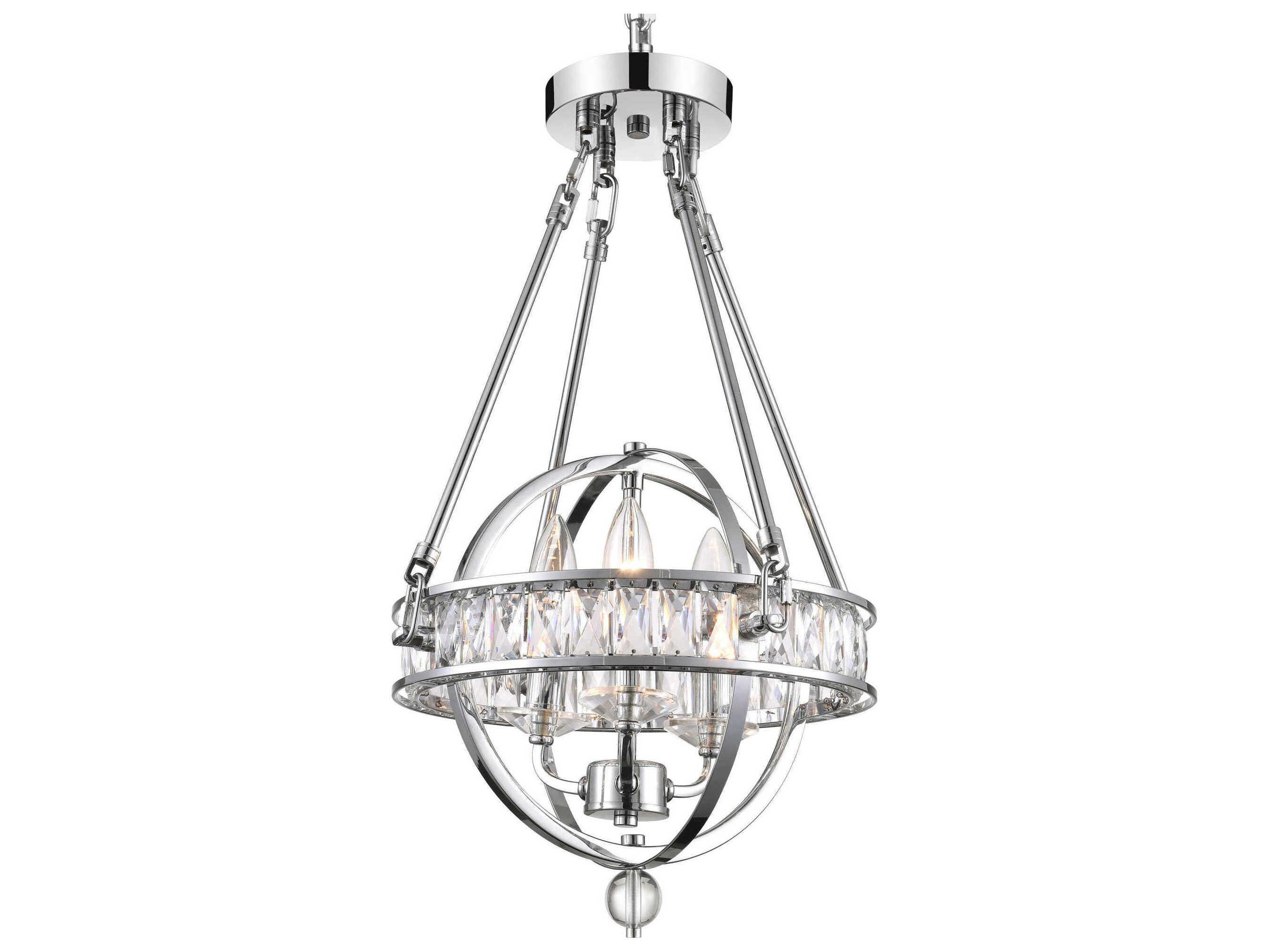 CWI Lighting Arkansas 3-Light Chrome Traditional Globe Chandelier