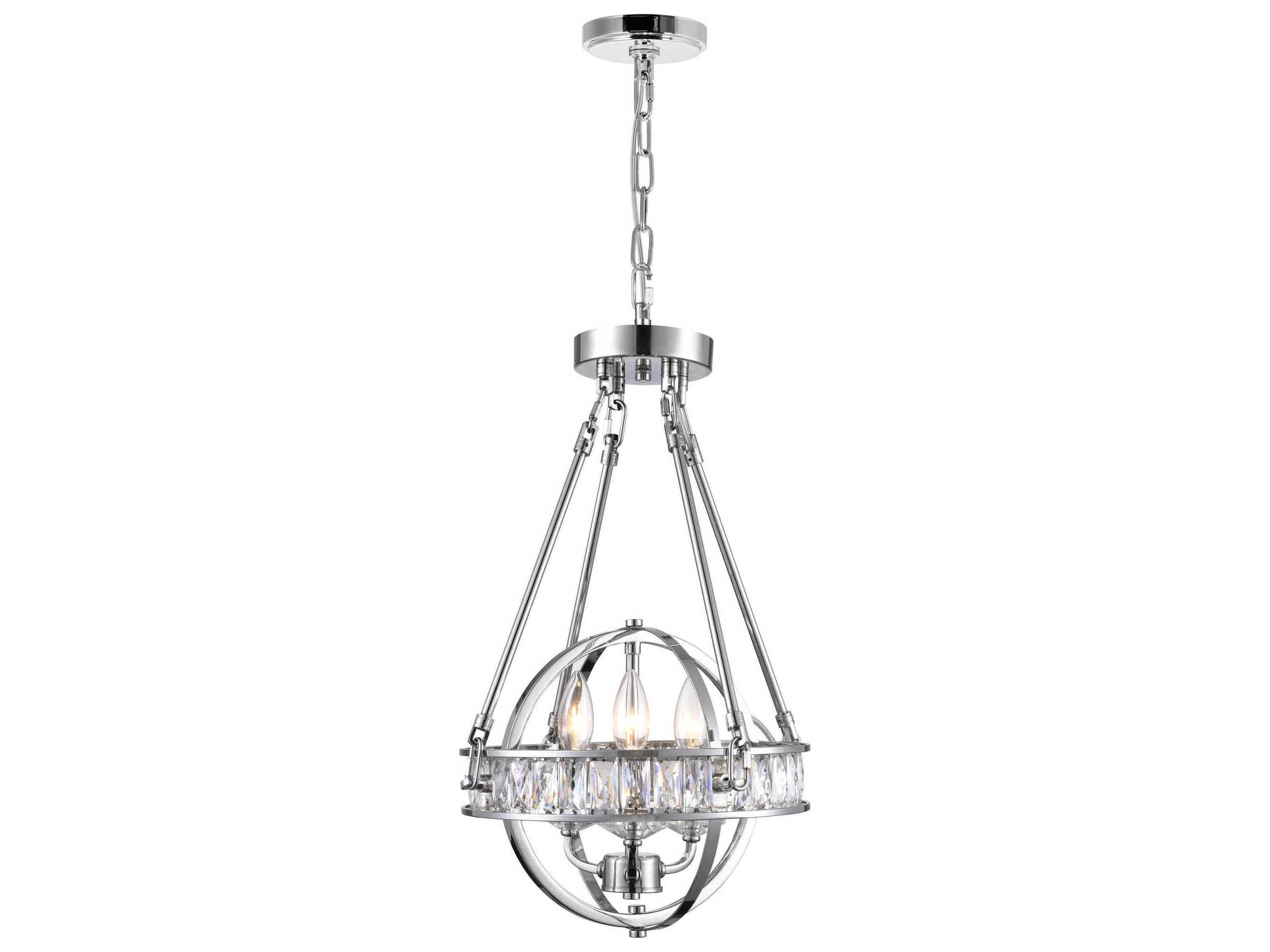 CWI Lighting Arkansas 3-Light Chrome Traditional Globe Chandelier
