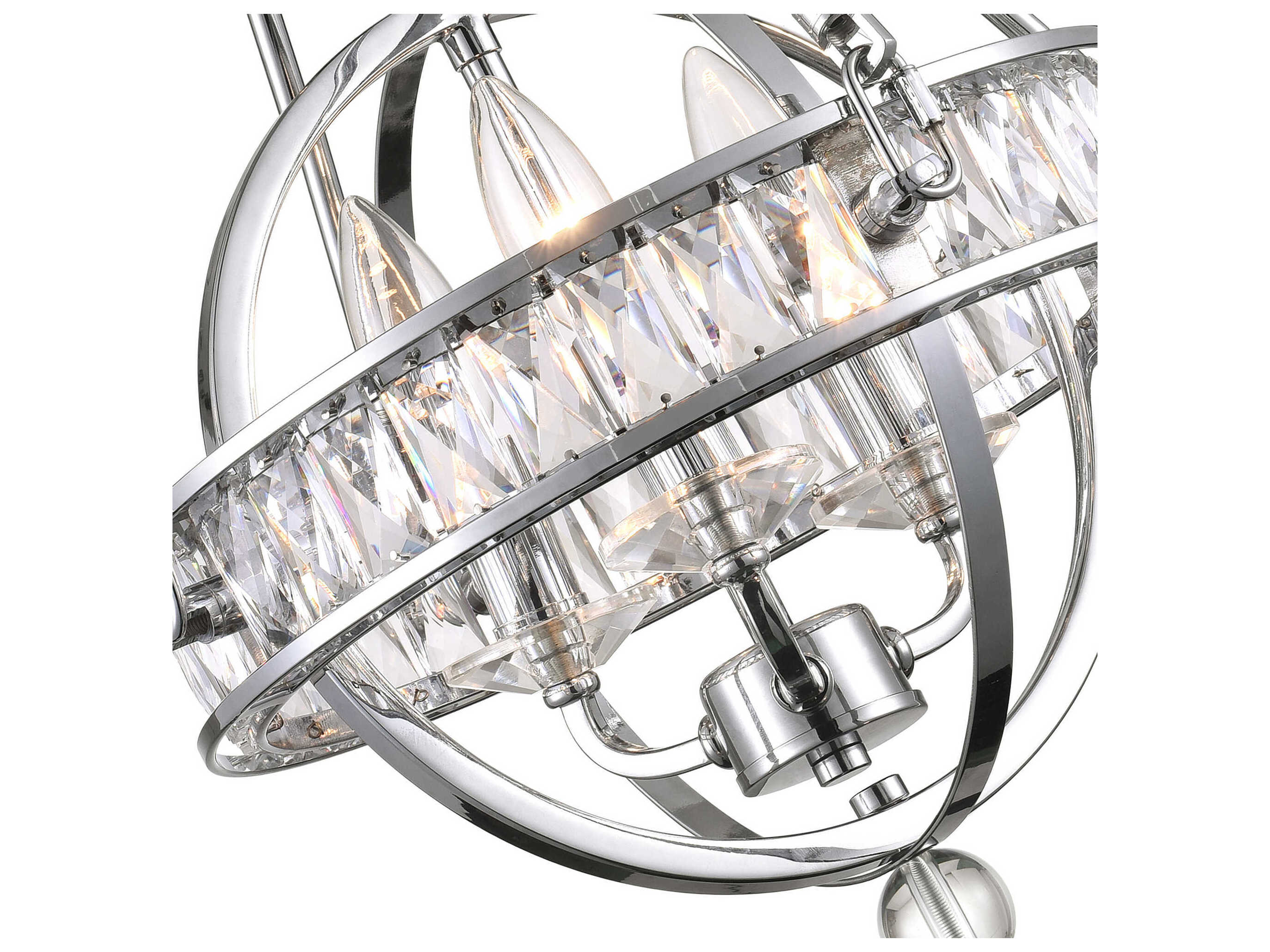 CWI Lighting Arkansas 3-Light Chrome Traditional Globe Chandelier