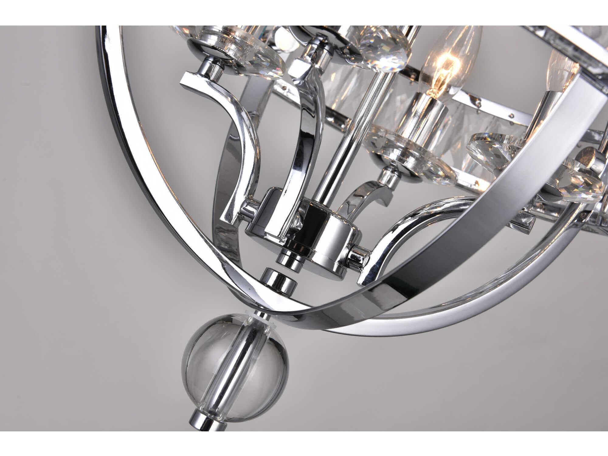 CWI Lighting Arkansas 4-Light Chrome Traditional Globe Chandelier