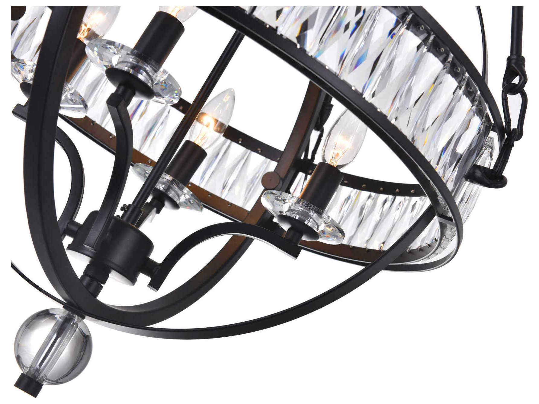 CWI Lighting Arkansas 4-Light Black Traditional Globe Chandelier