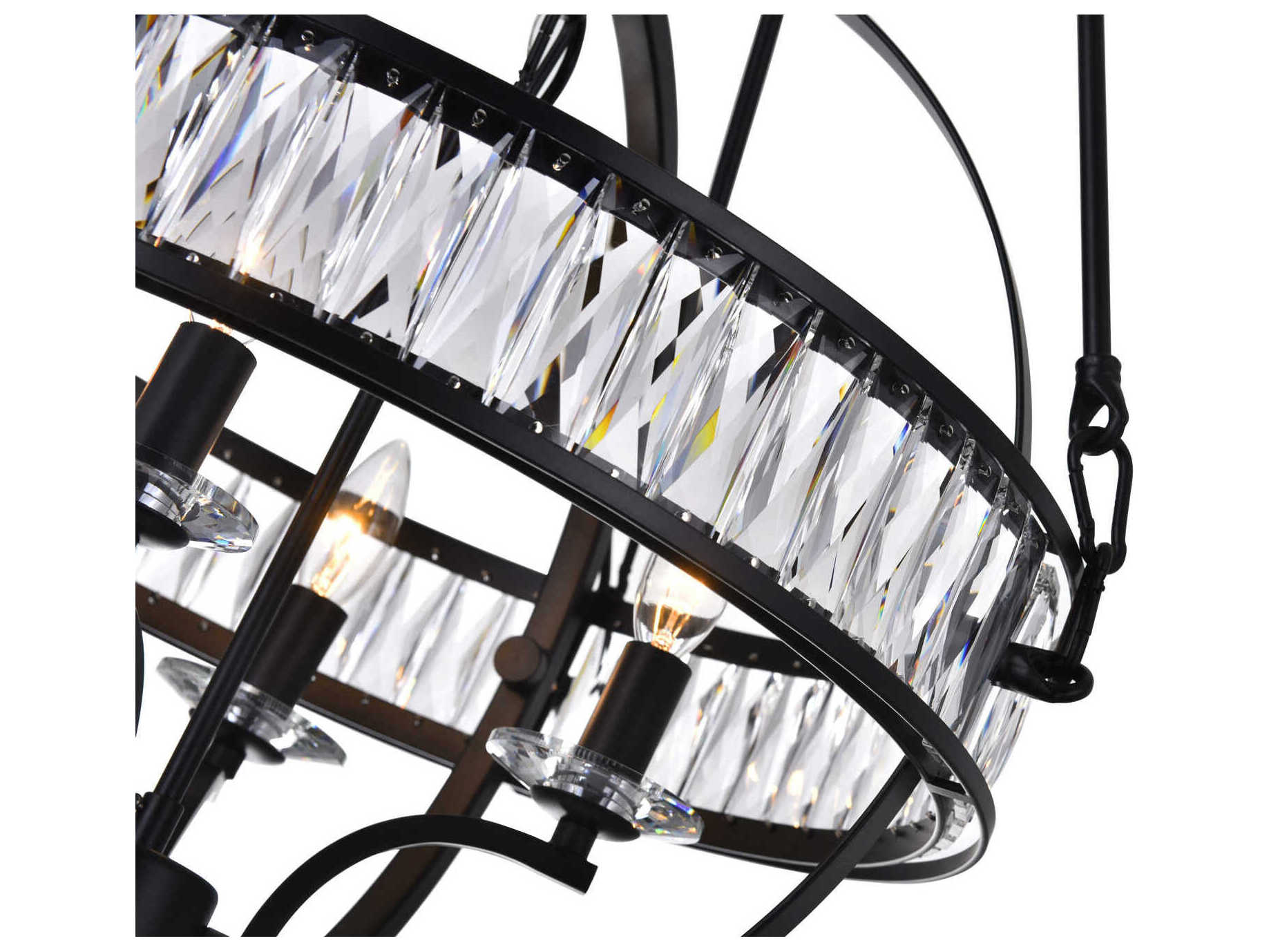 CWI Lighting Arkansas 4-Light Black Traditional Globe Chandelier