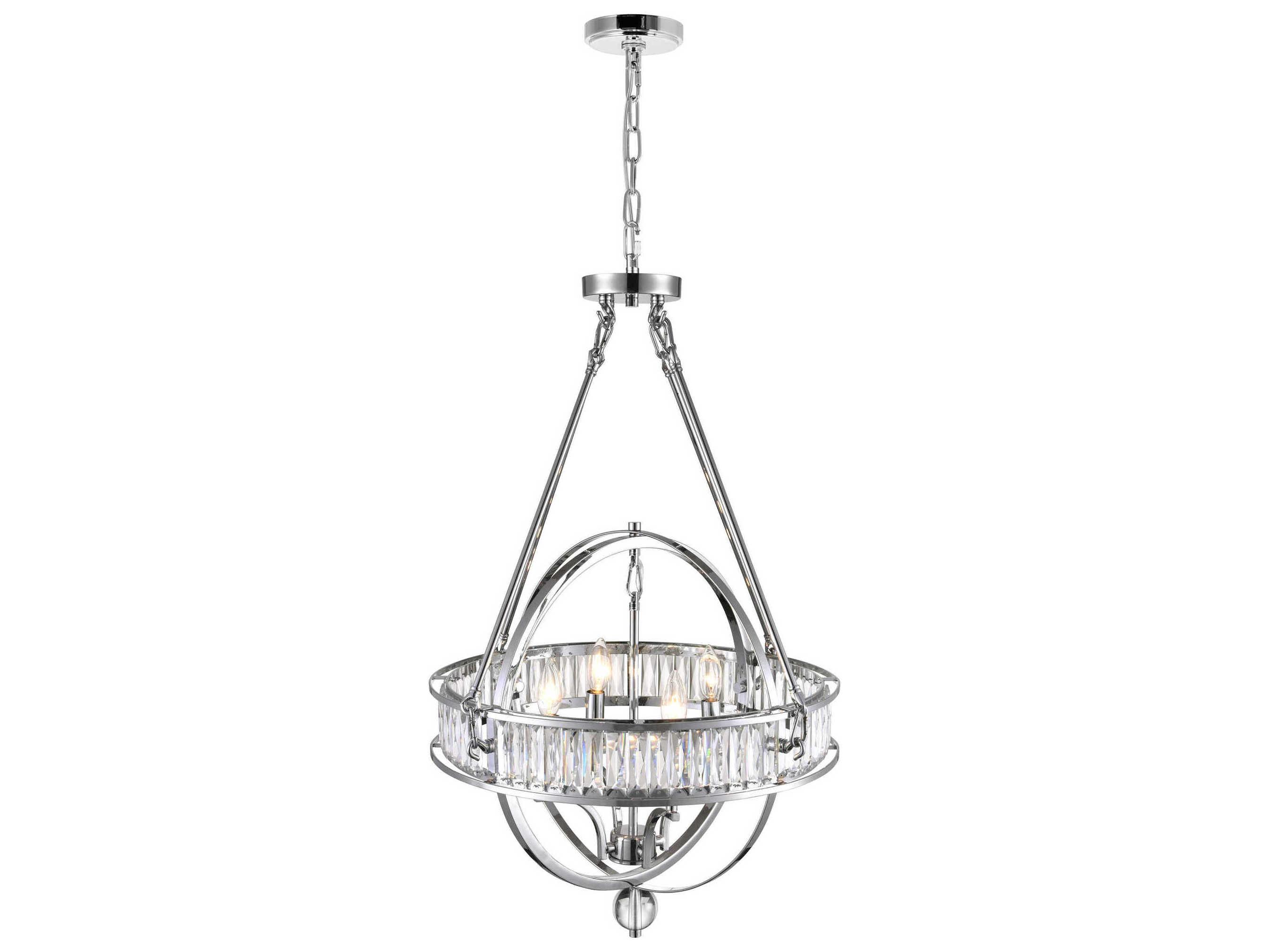 CWI Lighting Arkansas 4-Light Chrome Traditional Globe Chandelier