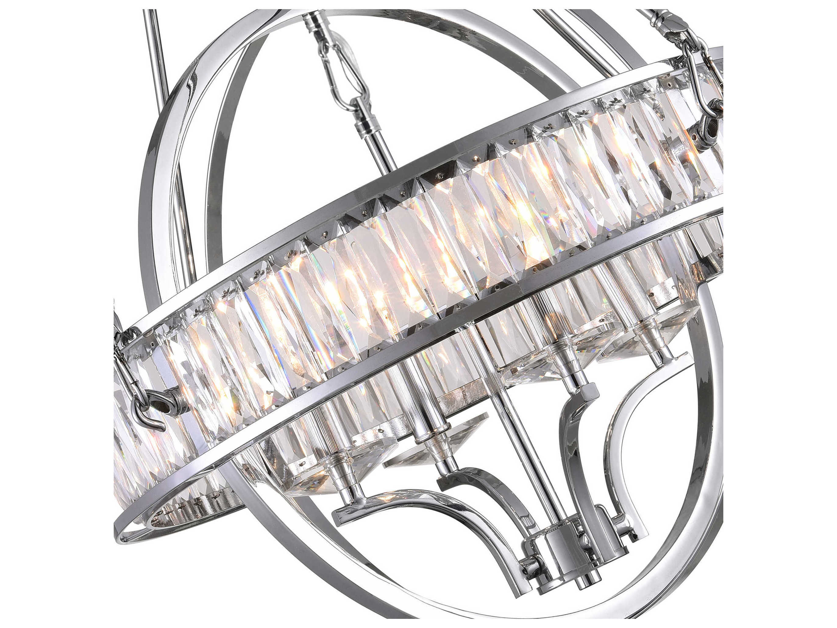 CWI Lighting Arkansas 4-Light Chrome Traditional Globe Chandelier