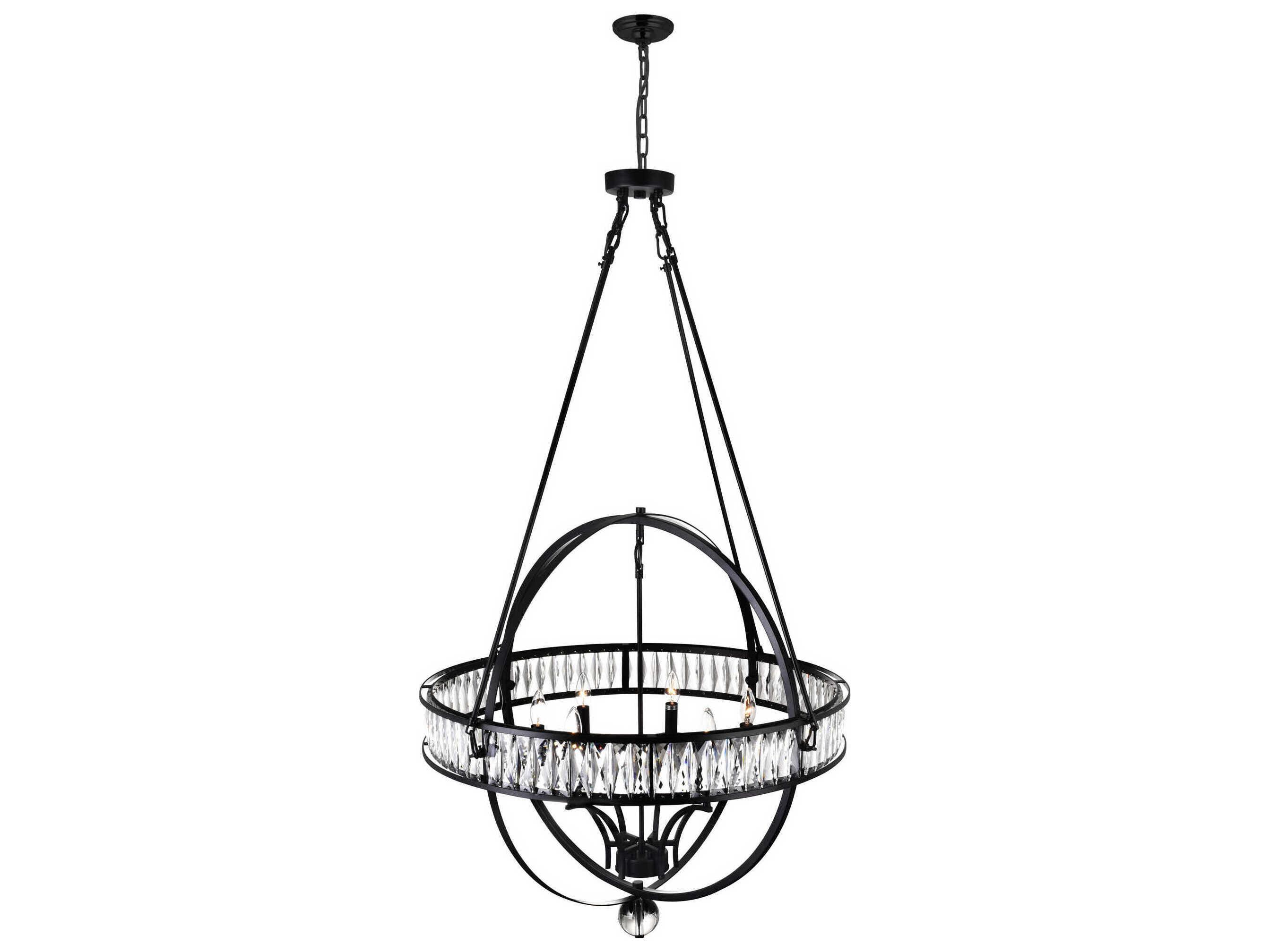 CWI Lighting Arkansas 6-Light Black Traditional Globe Chandelier