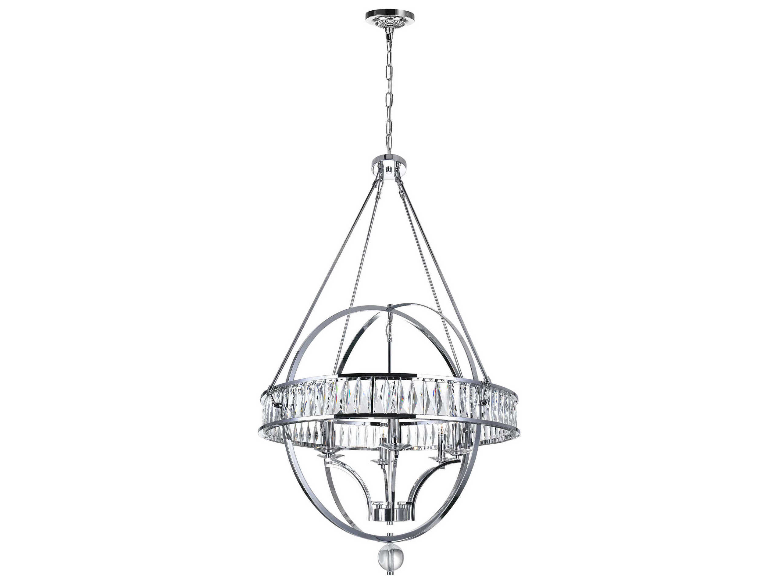 CWI Lighting Arkansas 6-Light Chrome Traditional Globe Chandelier