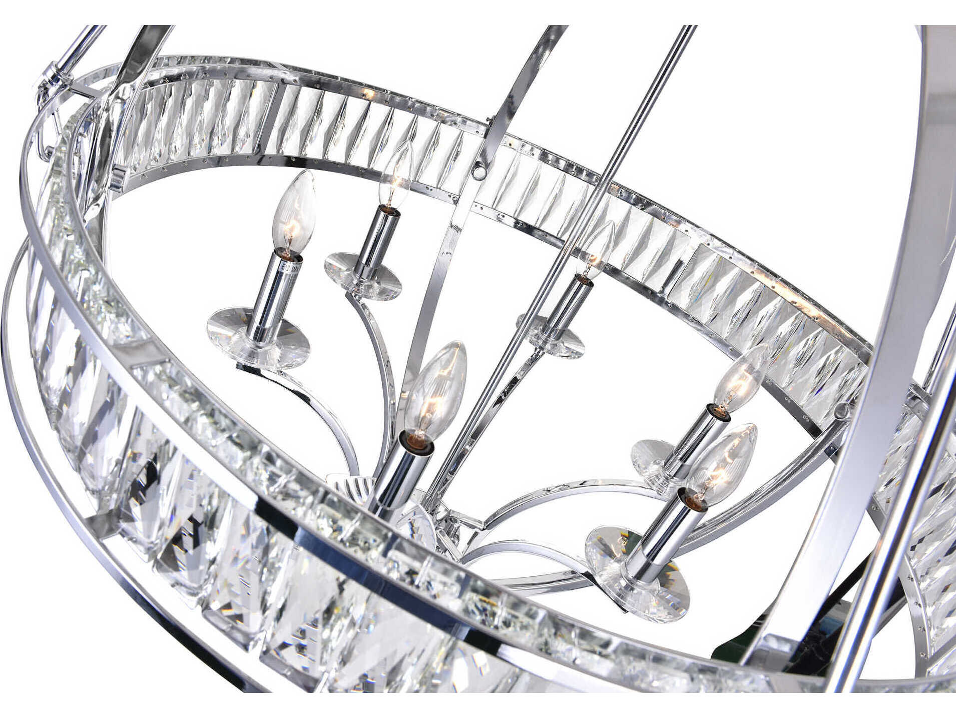 CWI Lighting Arkansas 6-Light Chrome Traditional Globe Chandelier