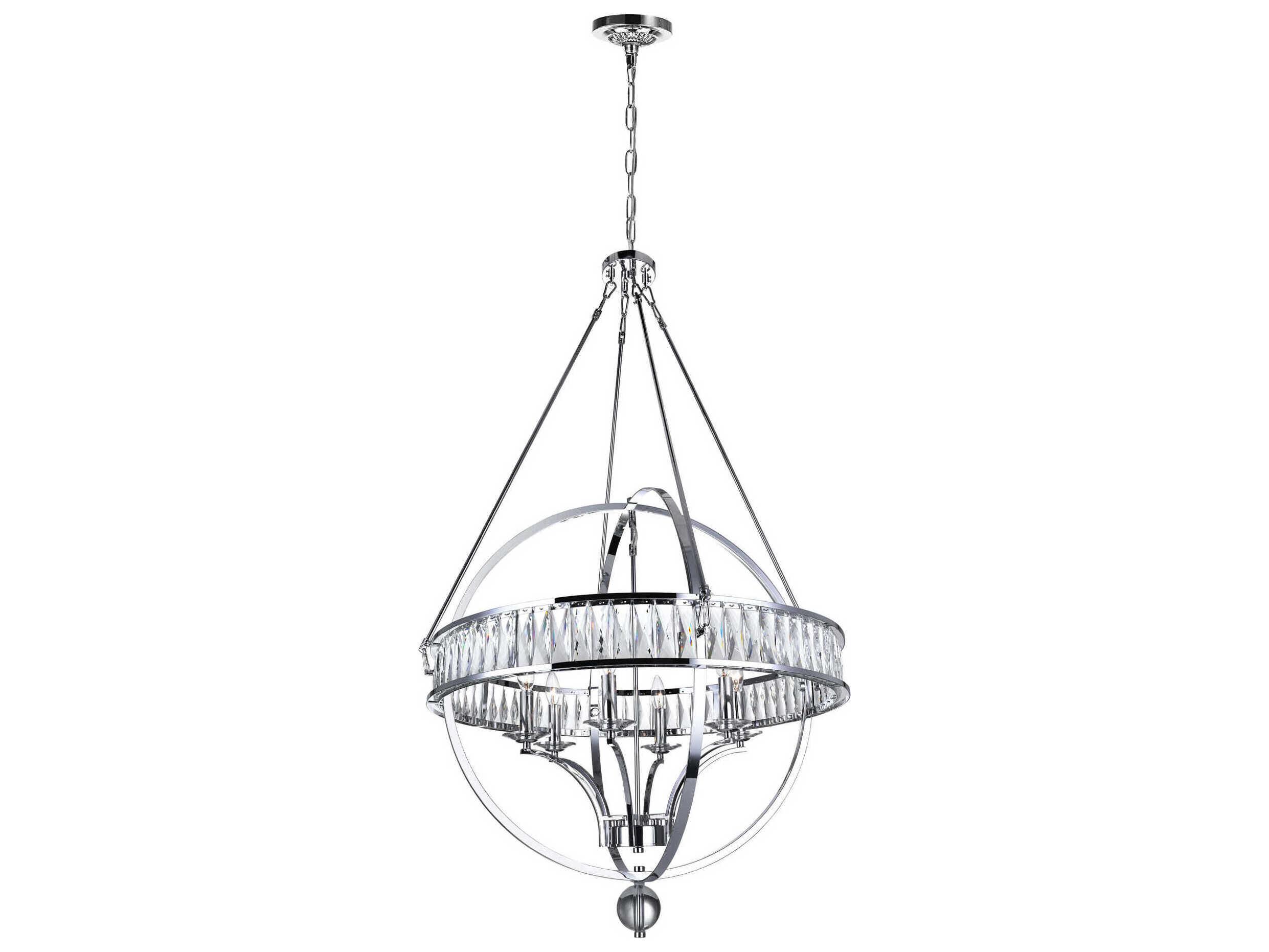 CWI Lighting Arkansas 6-Light Chrome Traditional Globe Chandelier