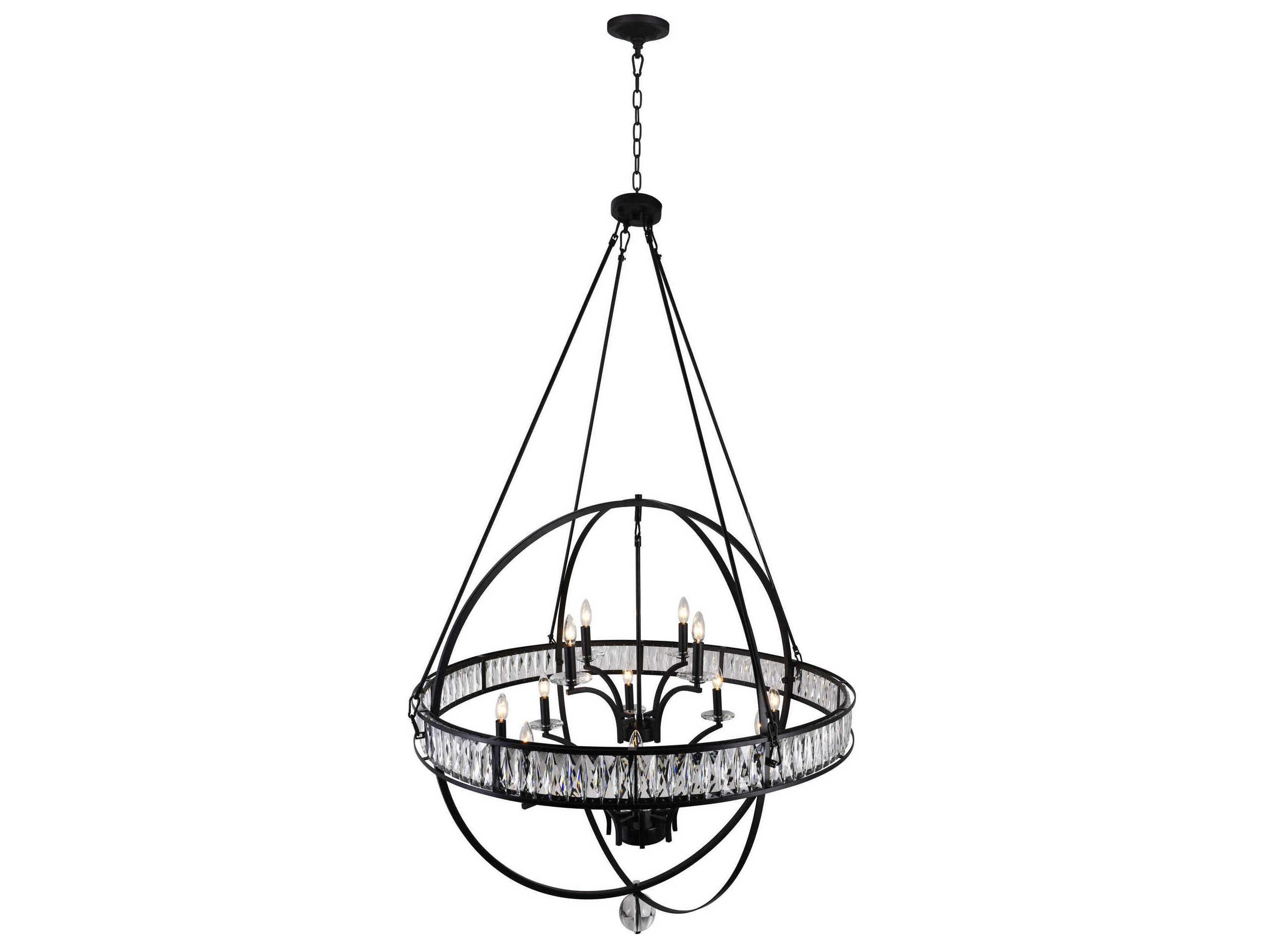 CWI Lighting Arkansas 12-Light Black Traditional Globe Chandelier