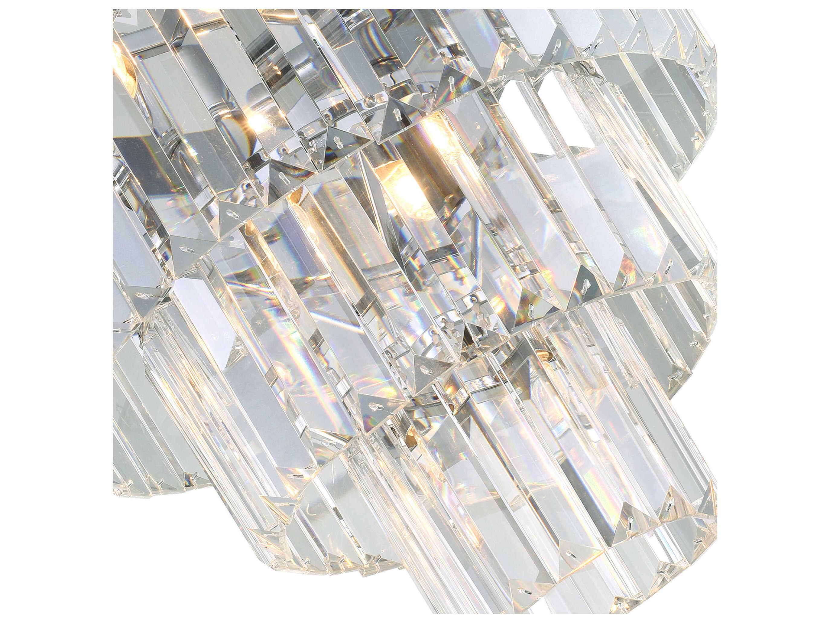 CWI Lighting Weiss 8-Light Chrome Tiered Flush Mount