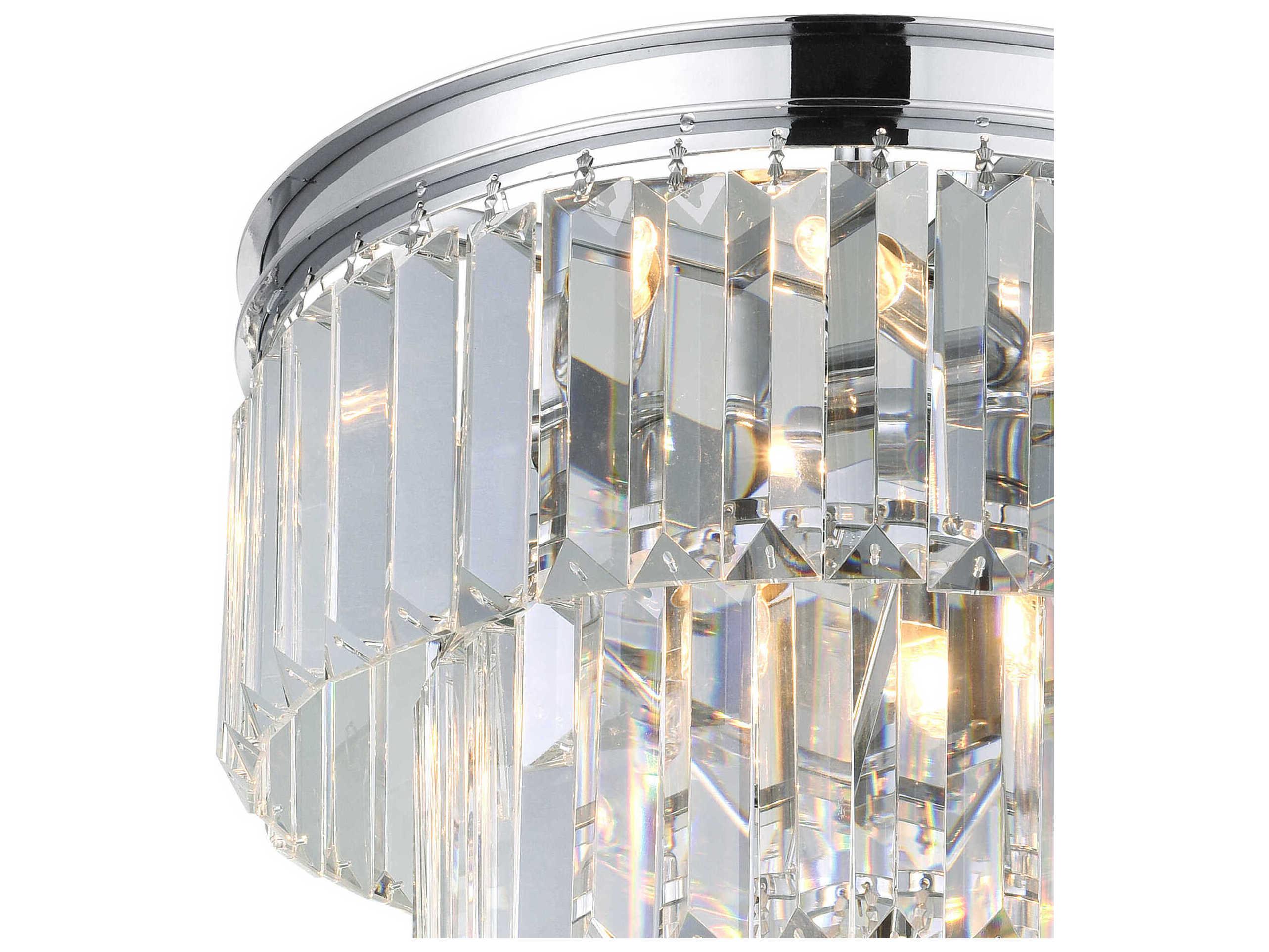 CWI Lighting Weiss 8-Light Chrome Tiered Flush Mount