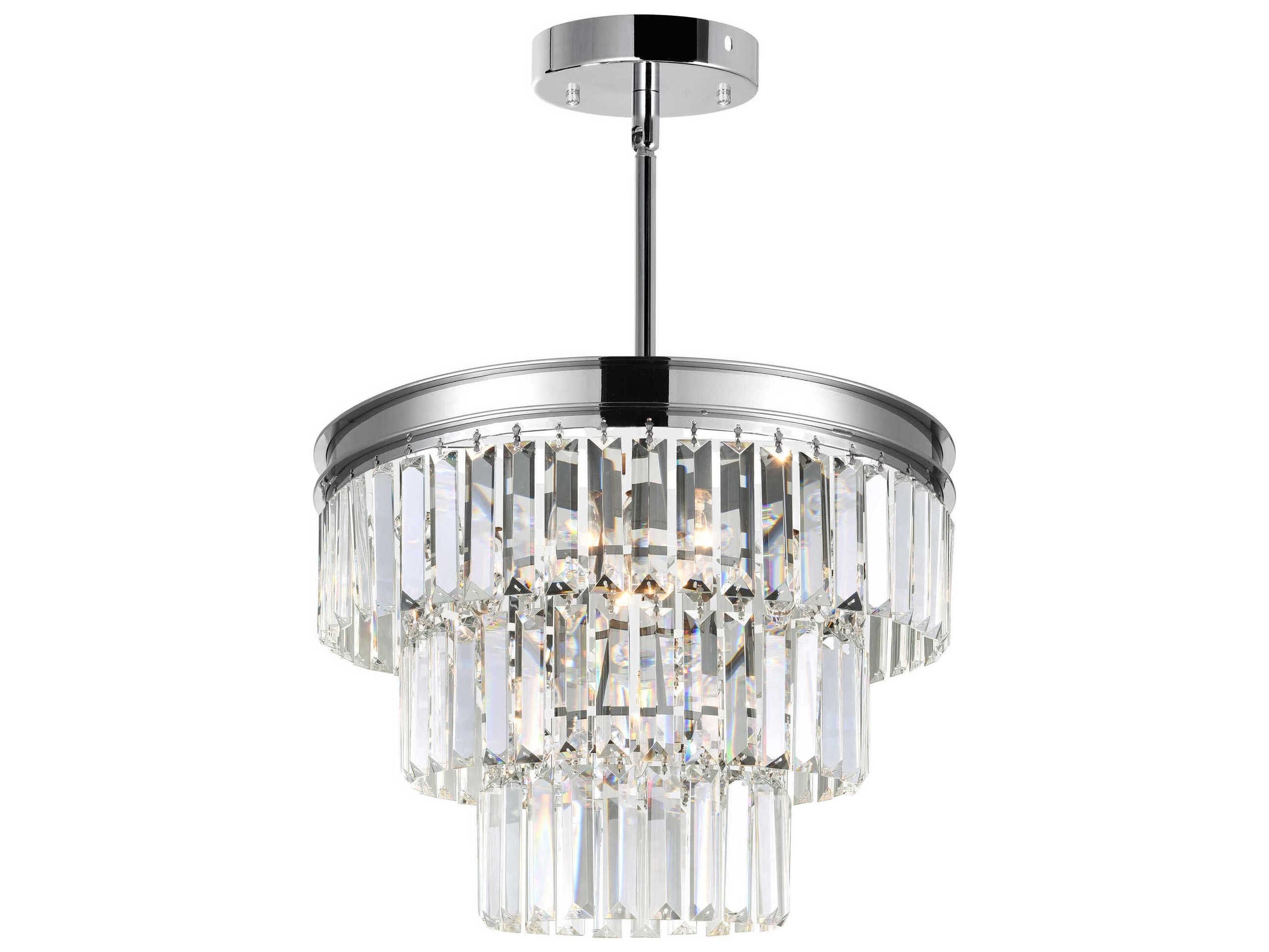 CWI Lighting Weiss 5-Light Chrome Tiered Chandelier