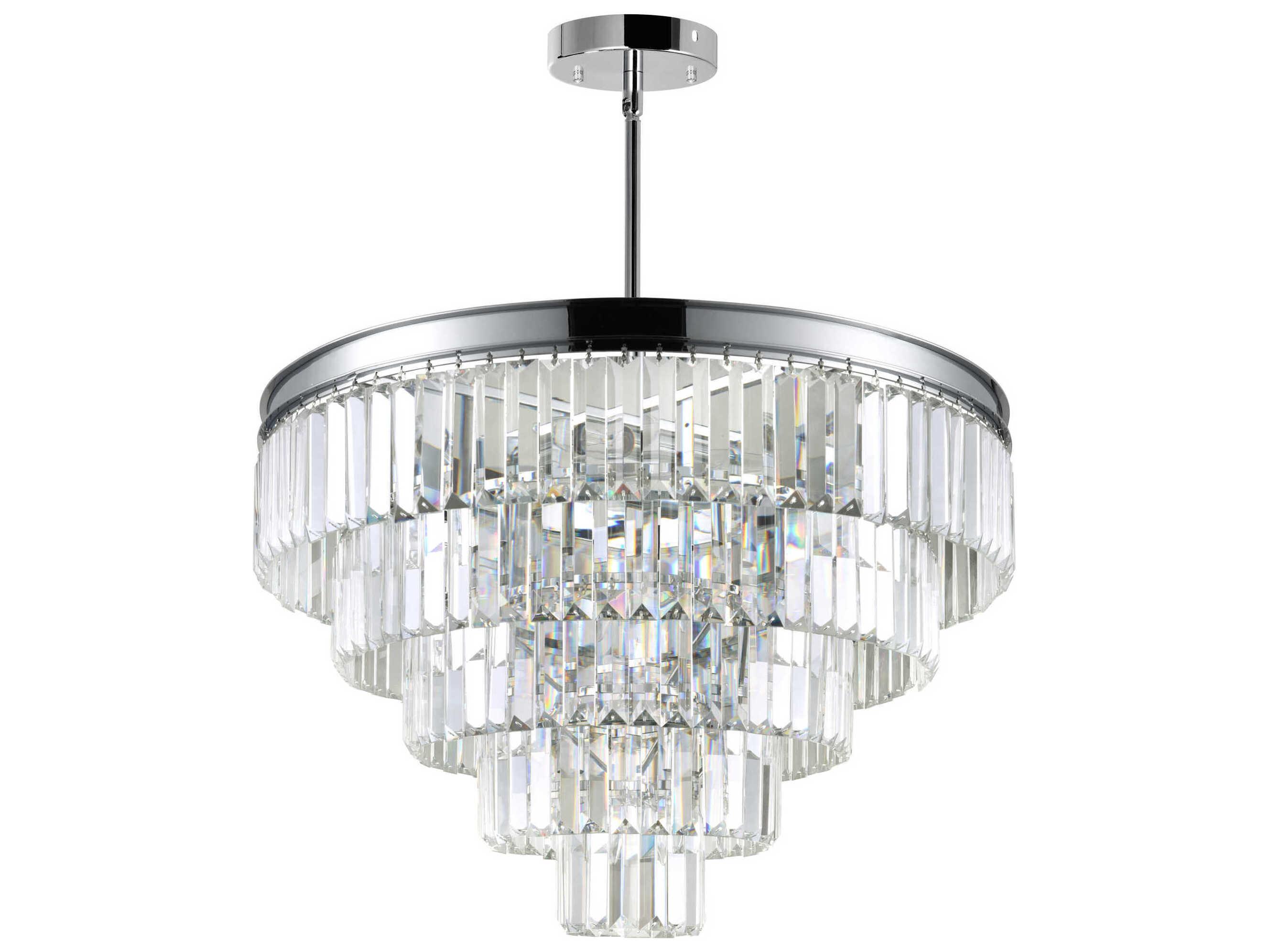 CWI Lighting Weiss 12-Light Chrome Tiered Chandelier