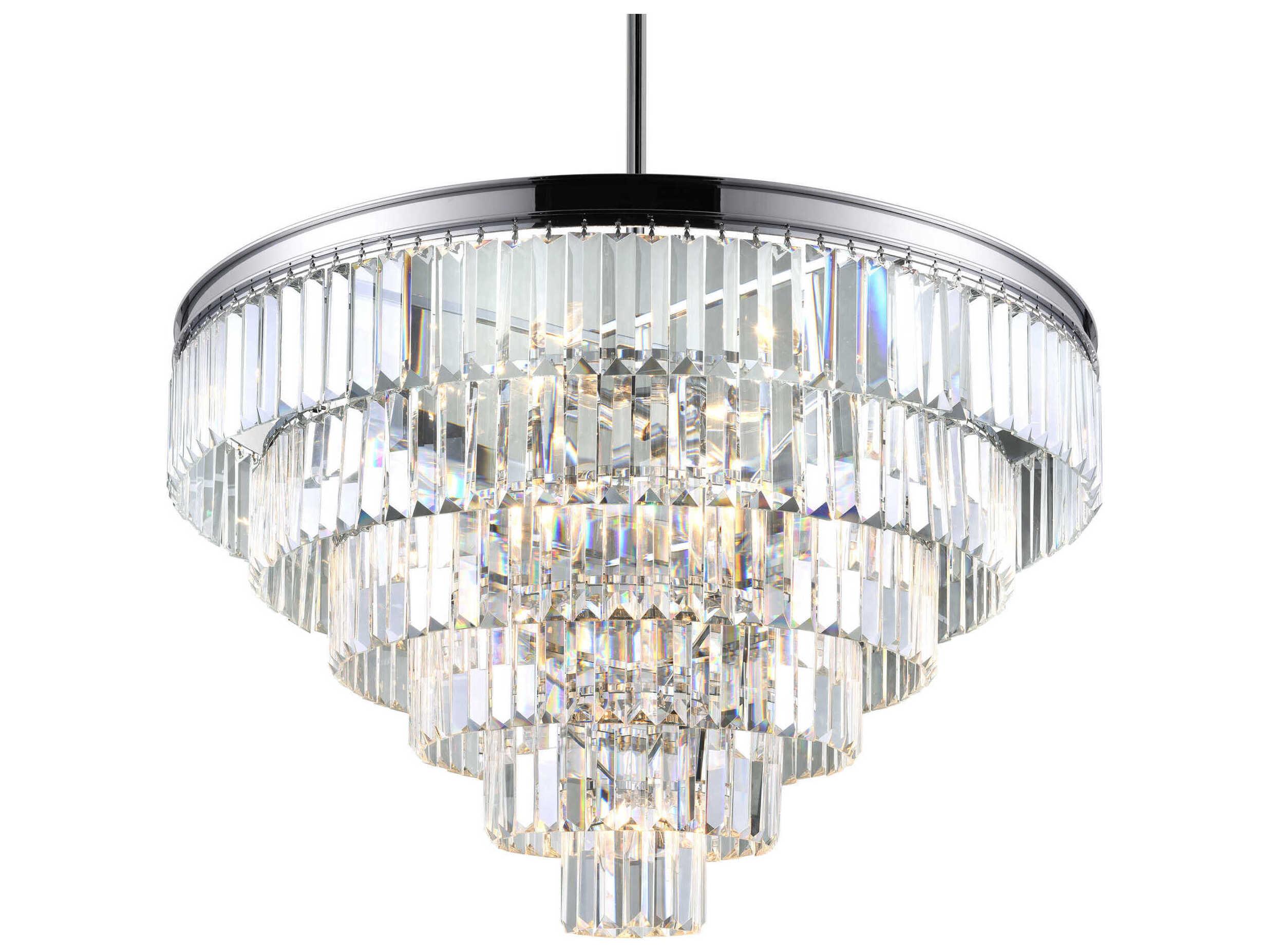 CWI Lighting Weiss 15-Light Chrome Tiered Chandelier