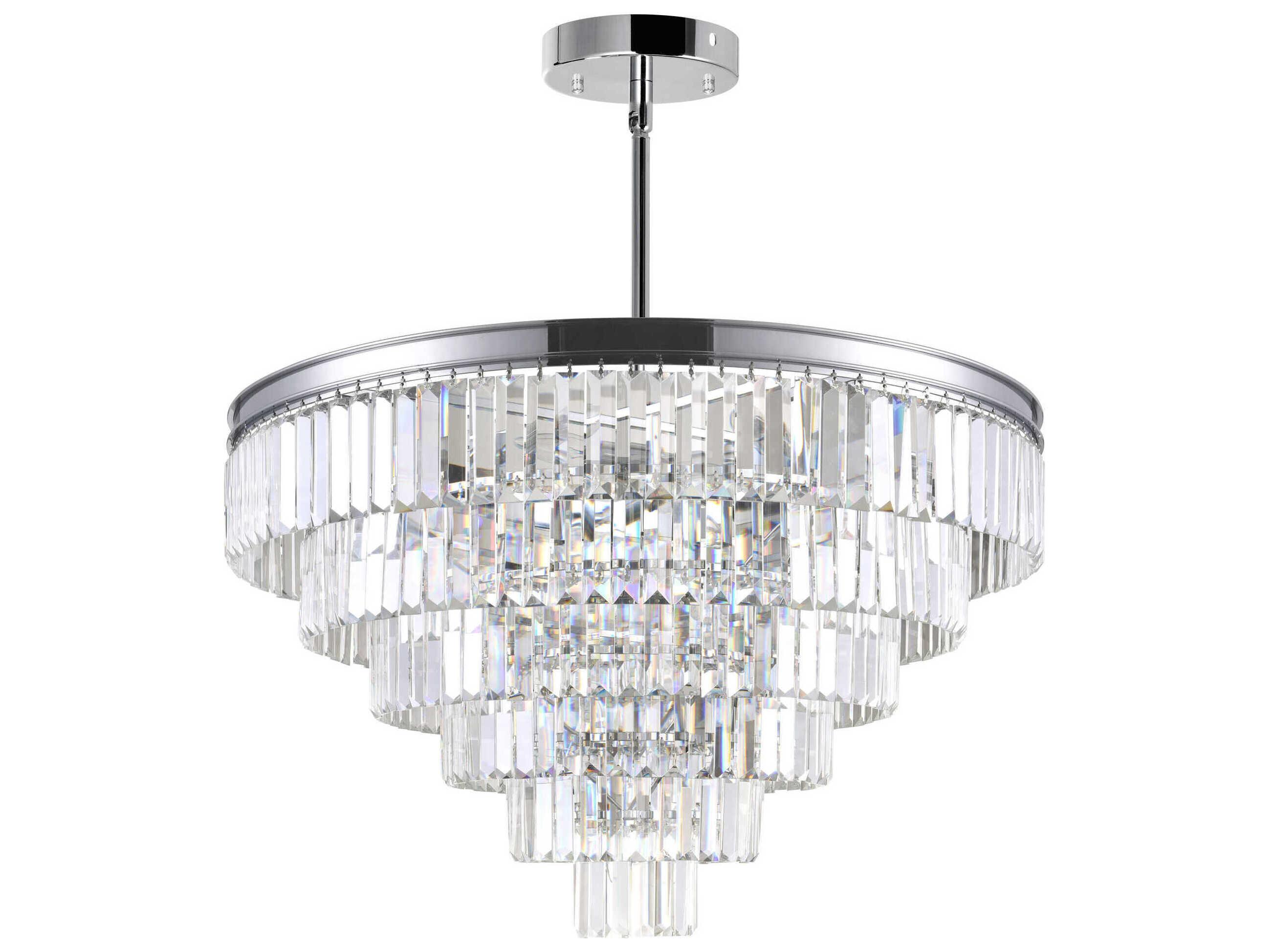 CWI Lighting Weiss 15-Light Chrome Tiered Chandelier