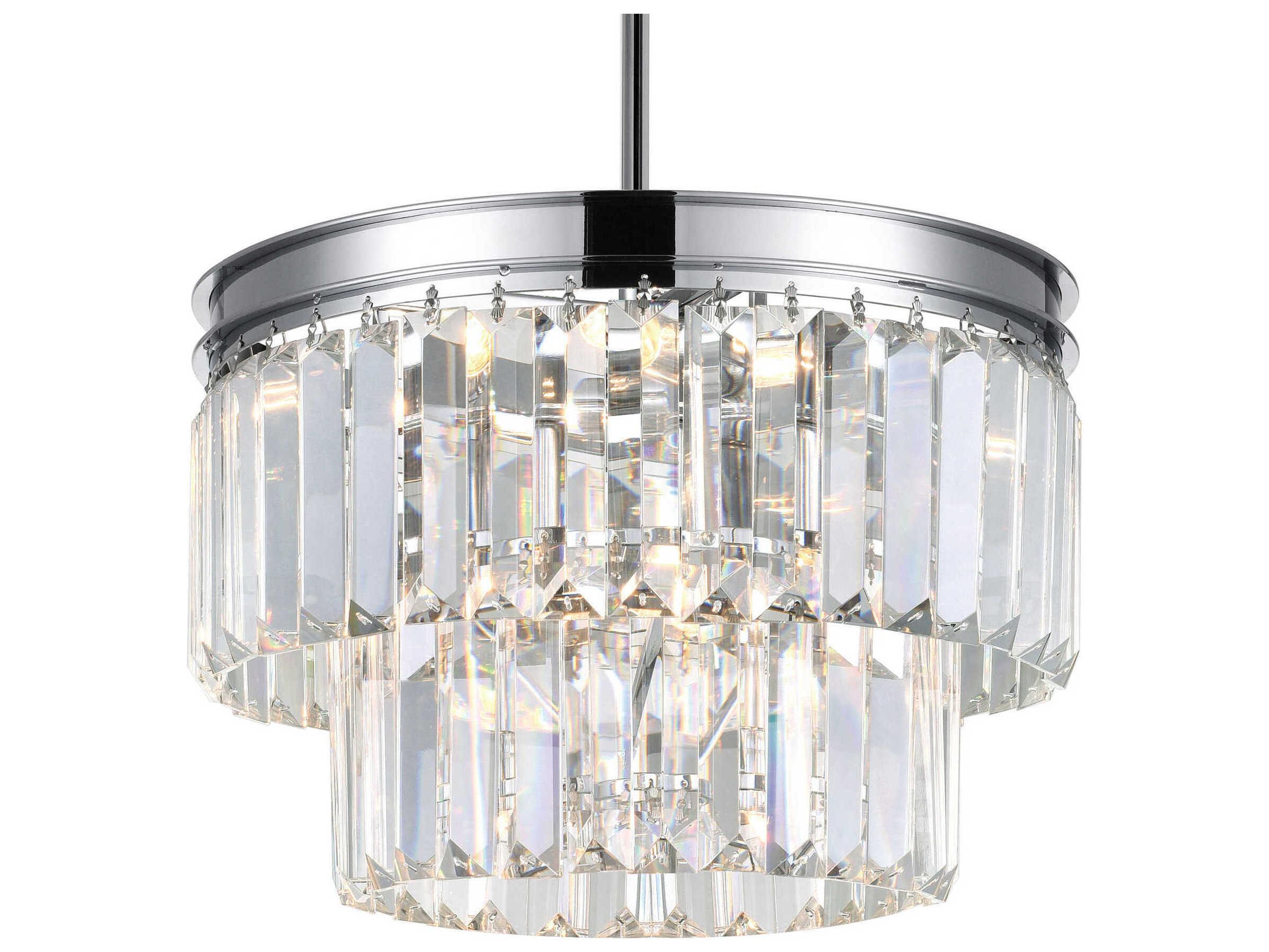 CWI Lighting Weiss 4-Light Chrome Tiered Chandelier