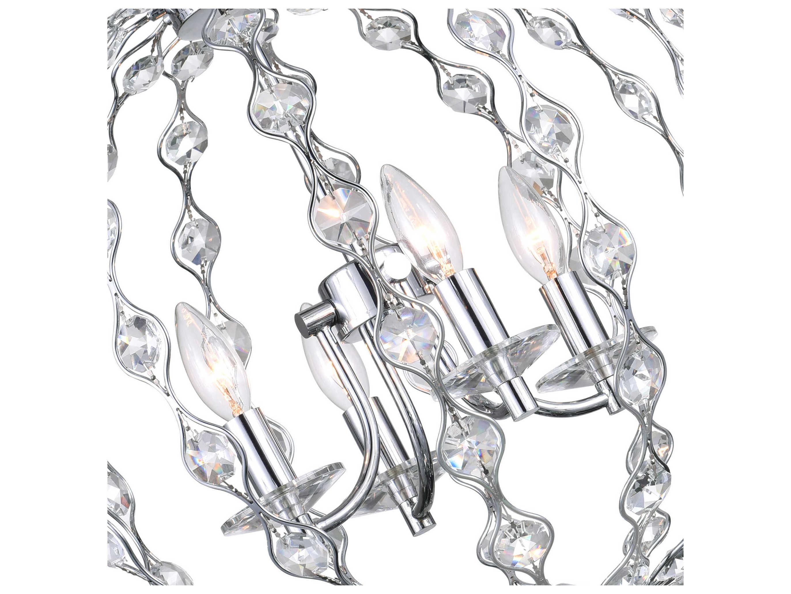 CWI Lighting Esia 4-Light Chrome Candelabra Globe Chandelier