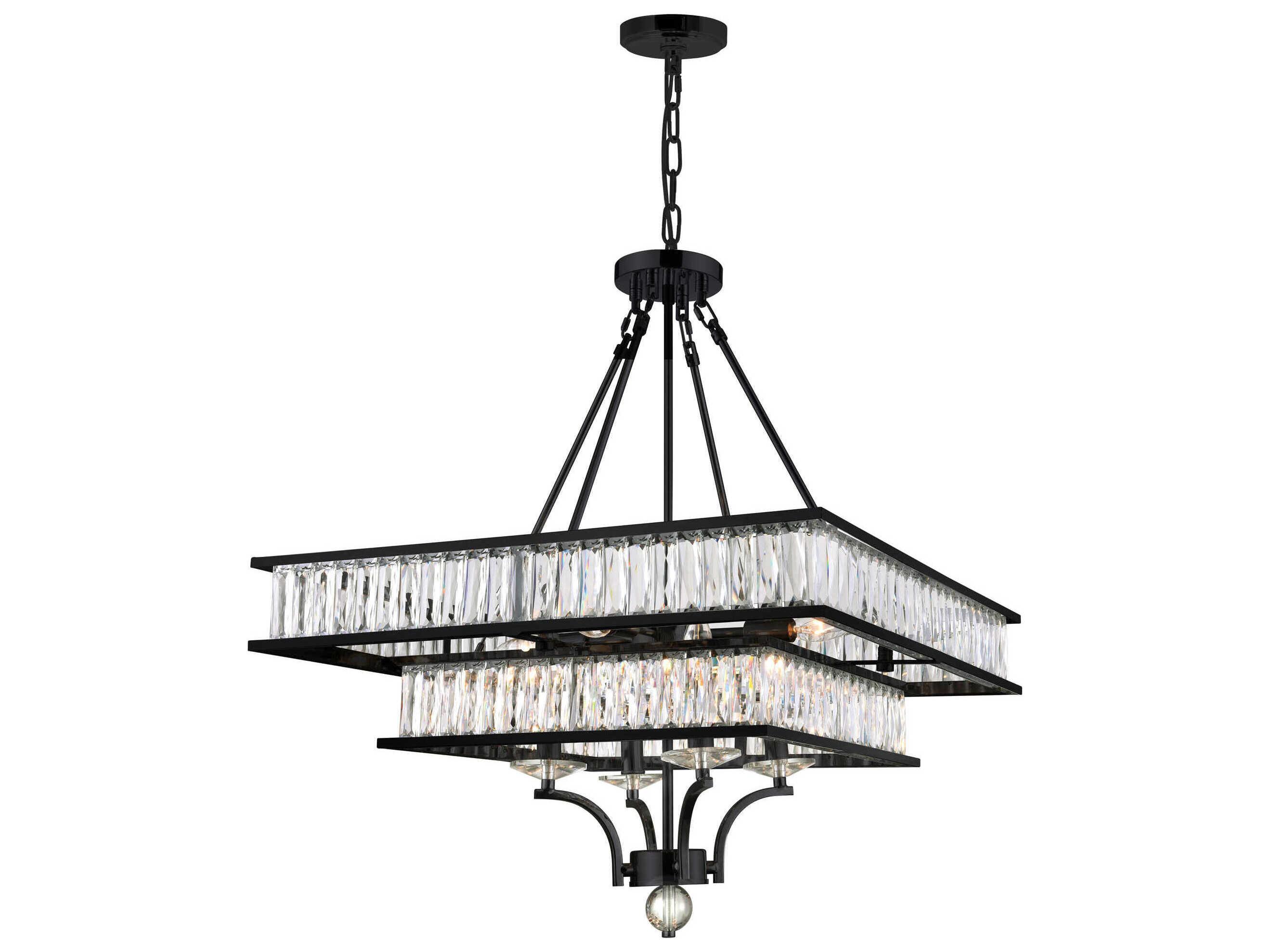 CWI Lighting Shalia 8-Light Black Chandelier
