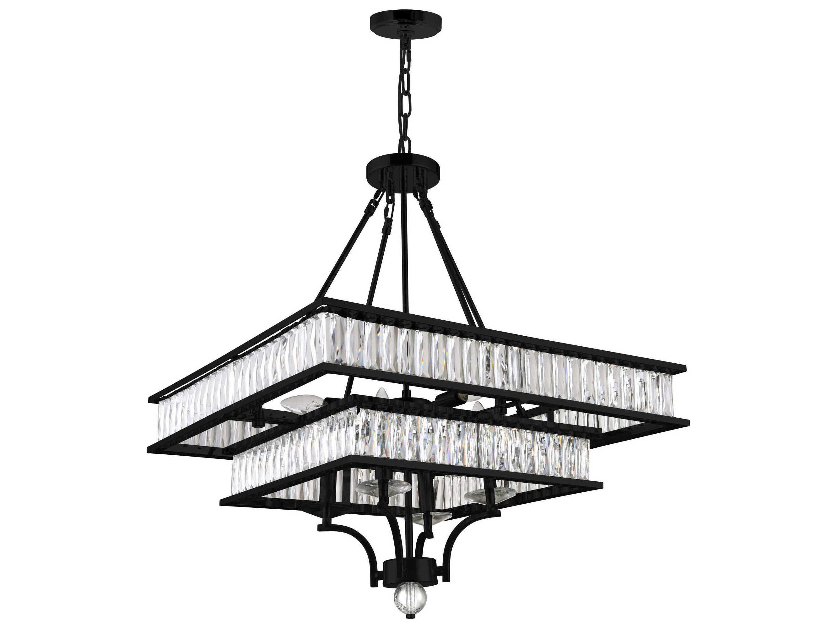CWI Lighting Shalia 8-Light Black Chandelier