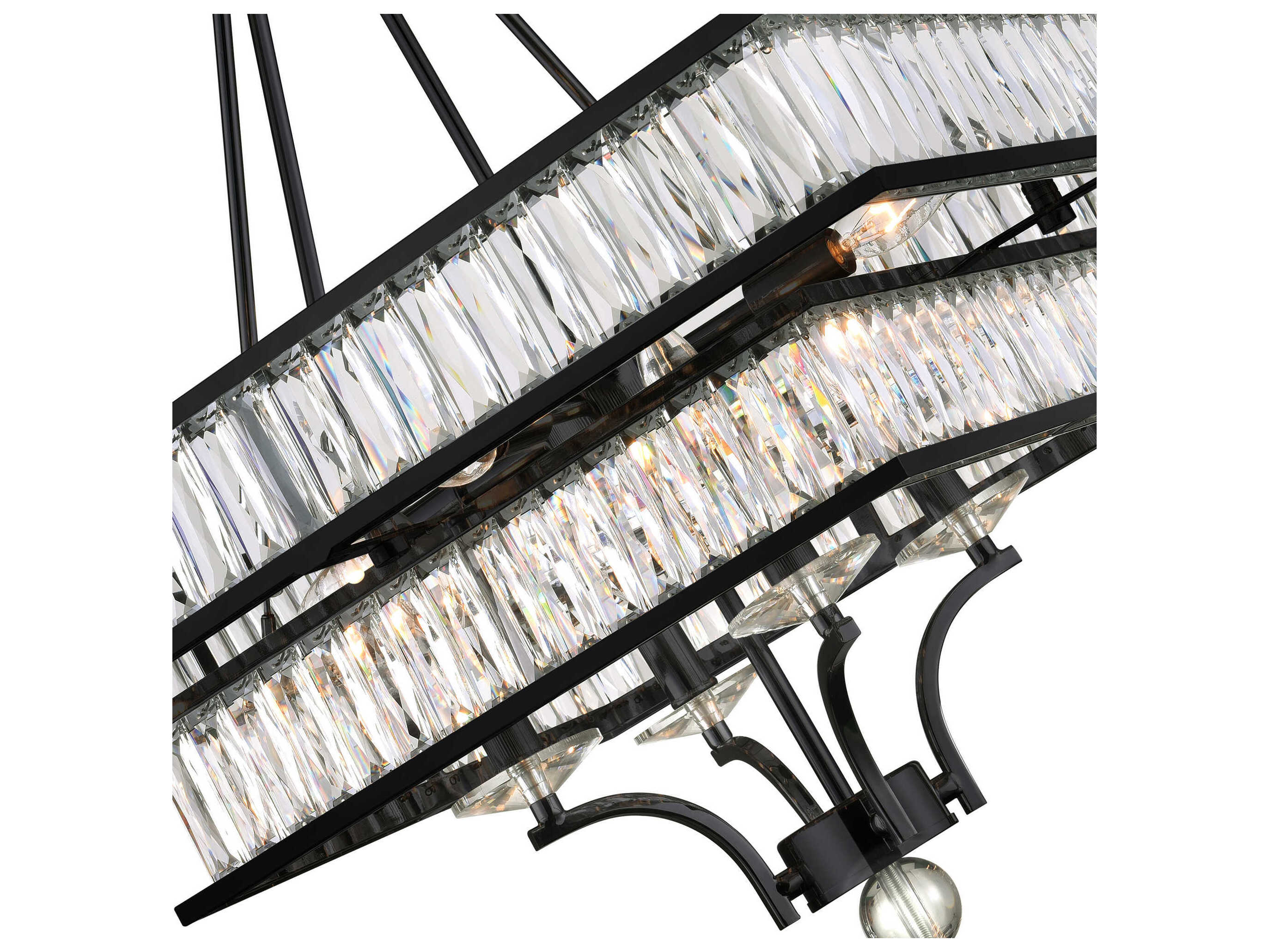 CWI Lighting Shalia 8-Light Black Chandelier