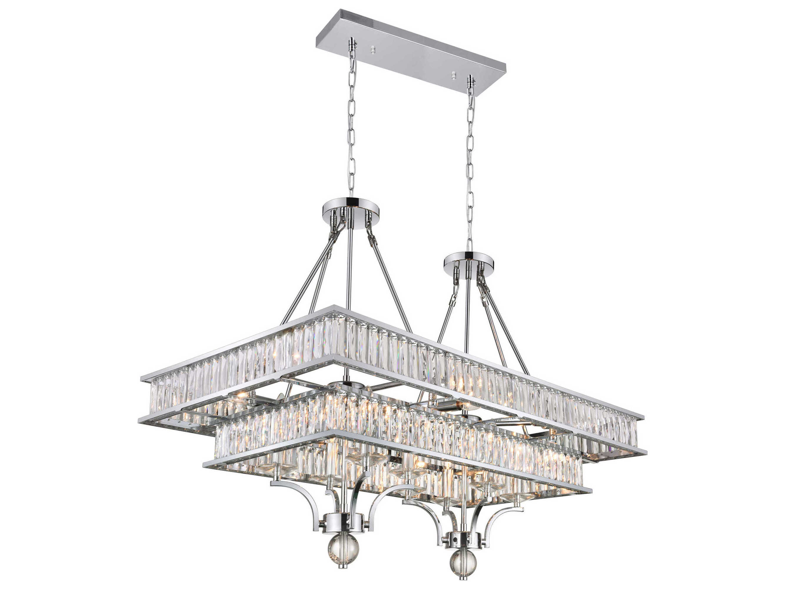 CWI Lighting Shalia 16-Light Chrome Island Pendant