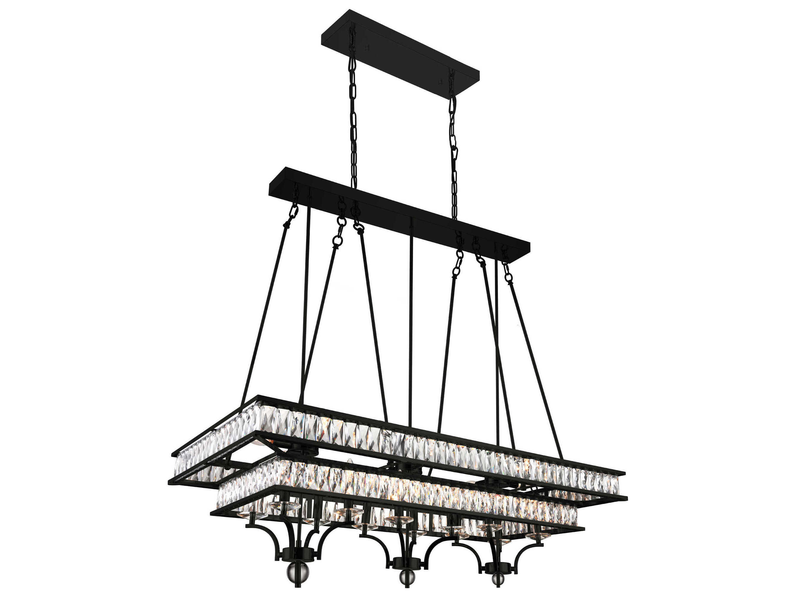 CWI Lighting Shalia 20-Light Black Island Pendant