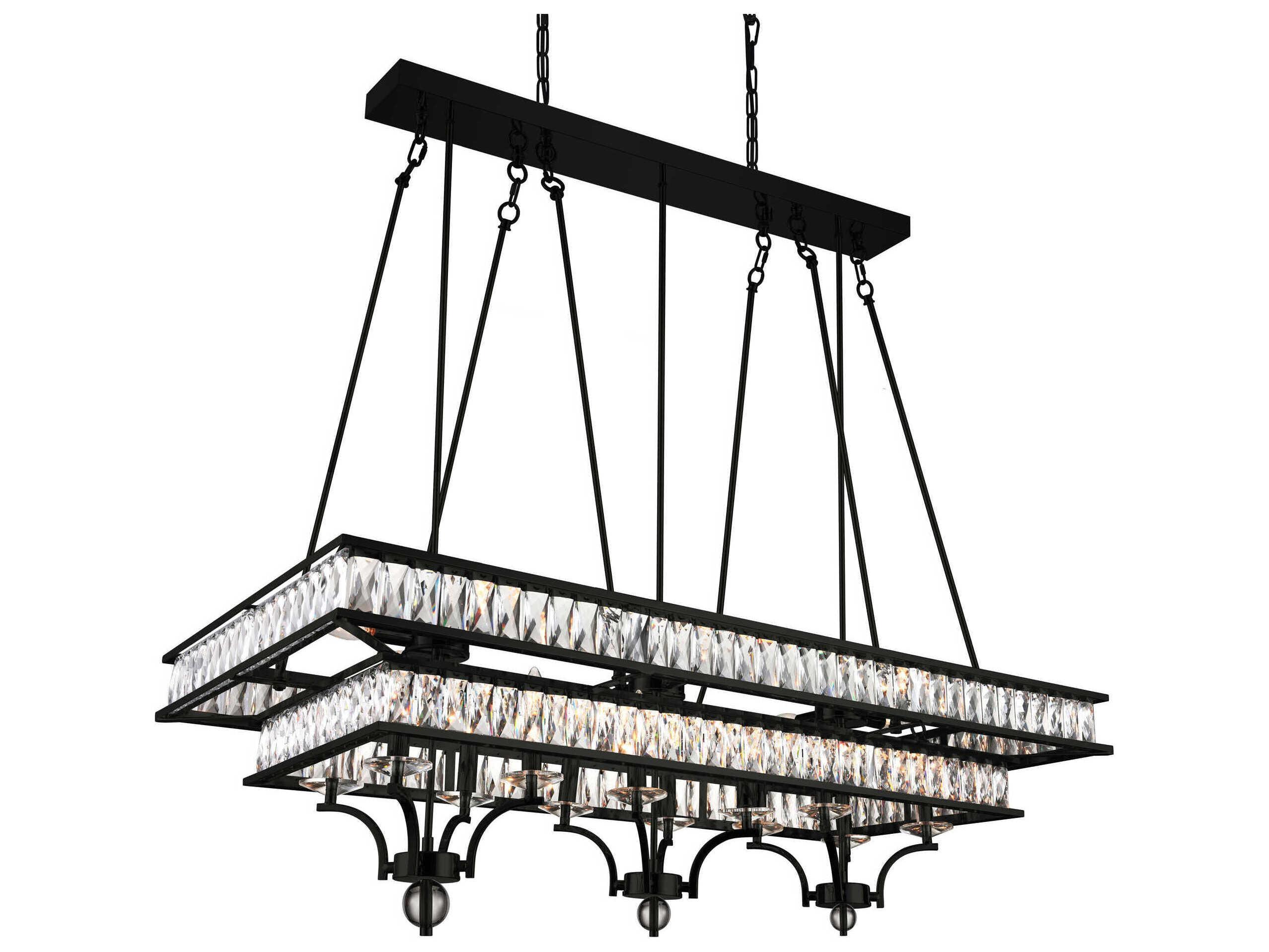 CWI Lighting Shalia 20-Light Black Island Pendant