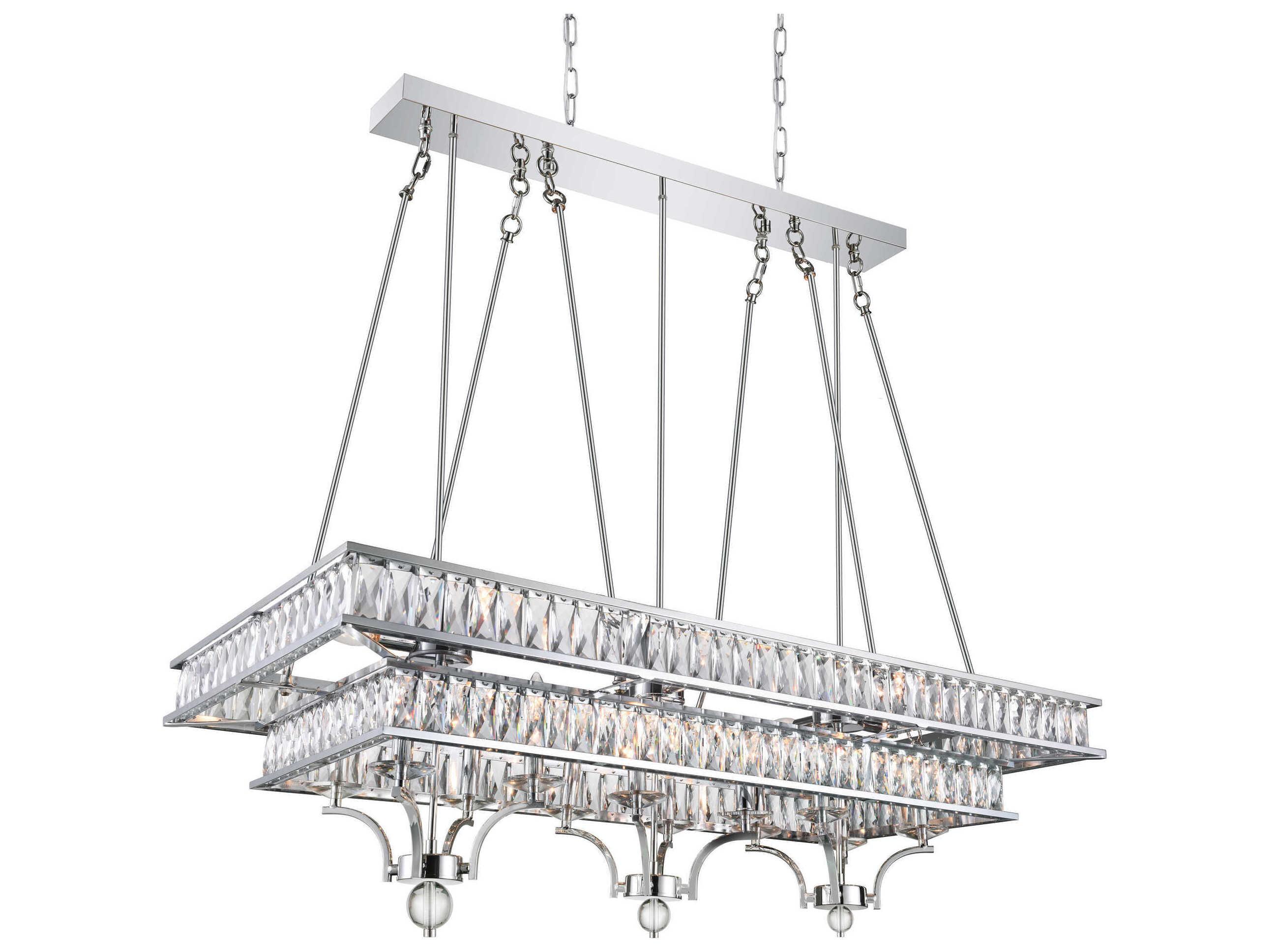 CWI Lighting Shalia 20-Light Chrome Island Pendant