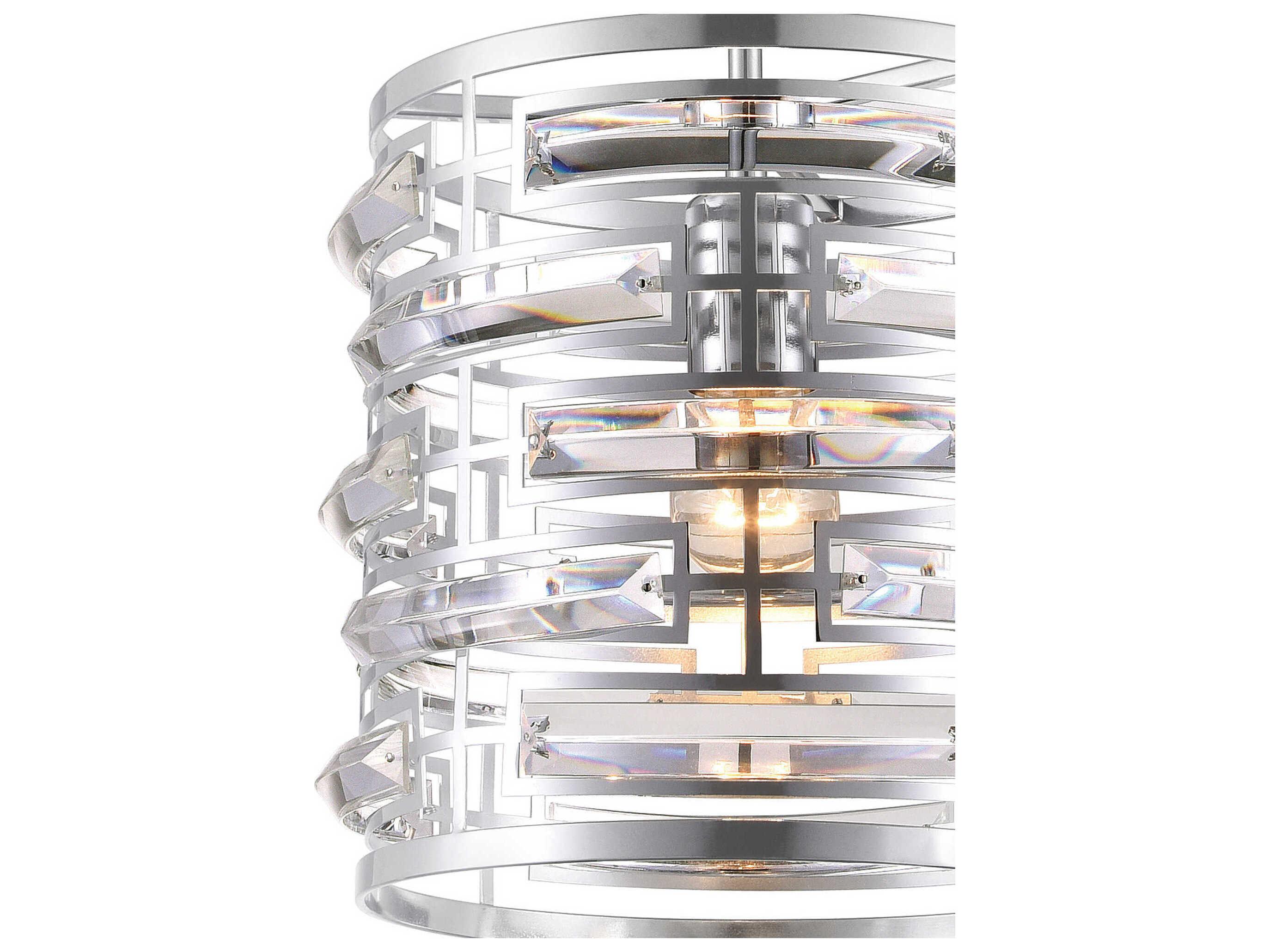 CWI Lighting Petia 1-Light Chrome Drum Mini Pendant