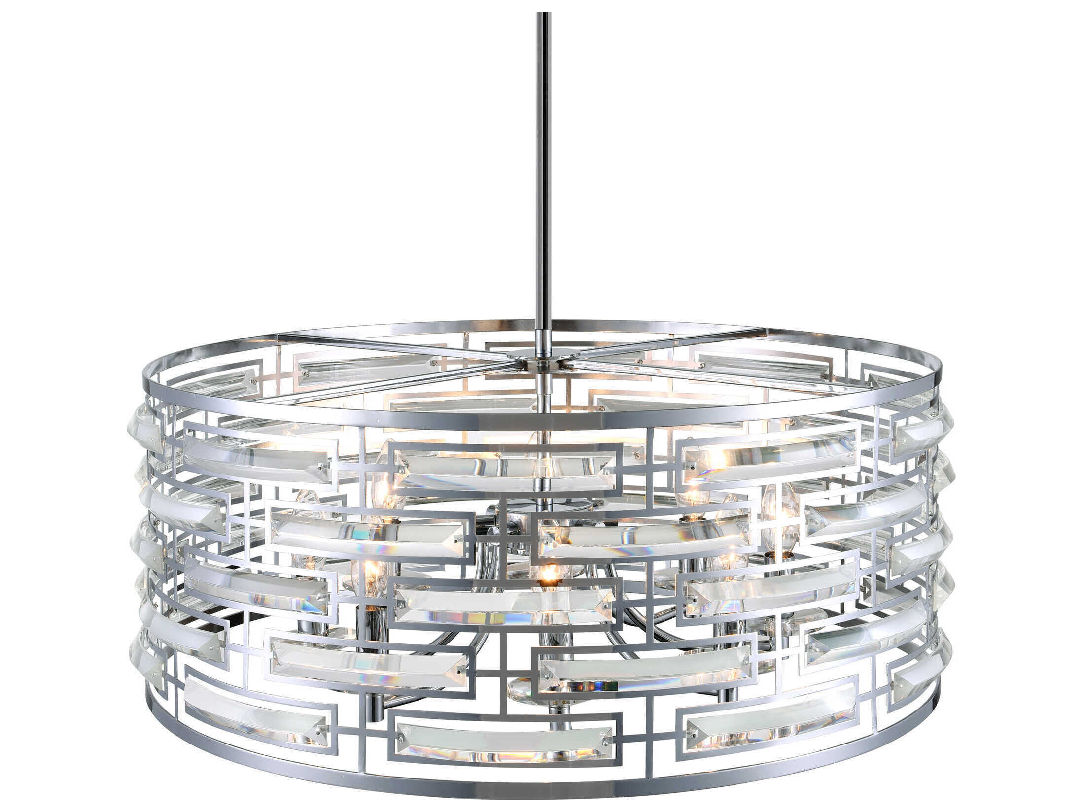 CWI Lighting Petia 6-Light Chrome Drum Pendant