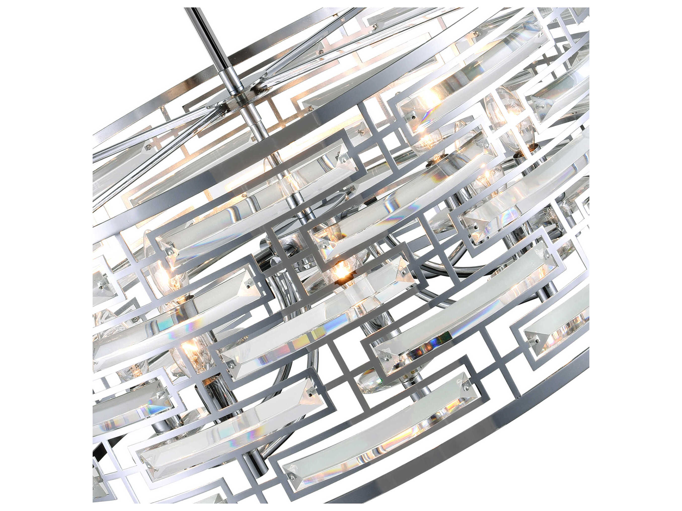 CWI Lighting Petia 6-Light Chrome Drum Pendant