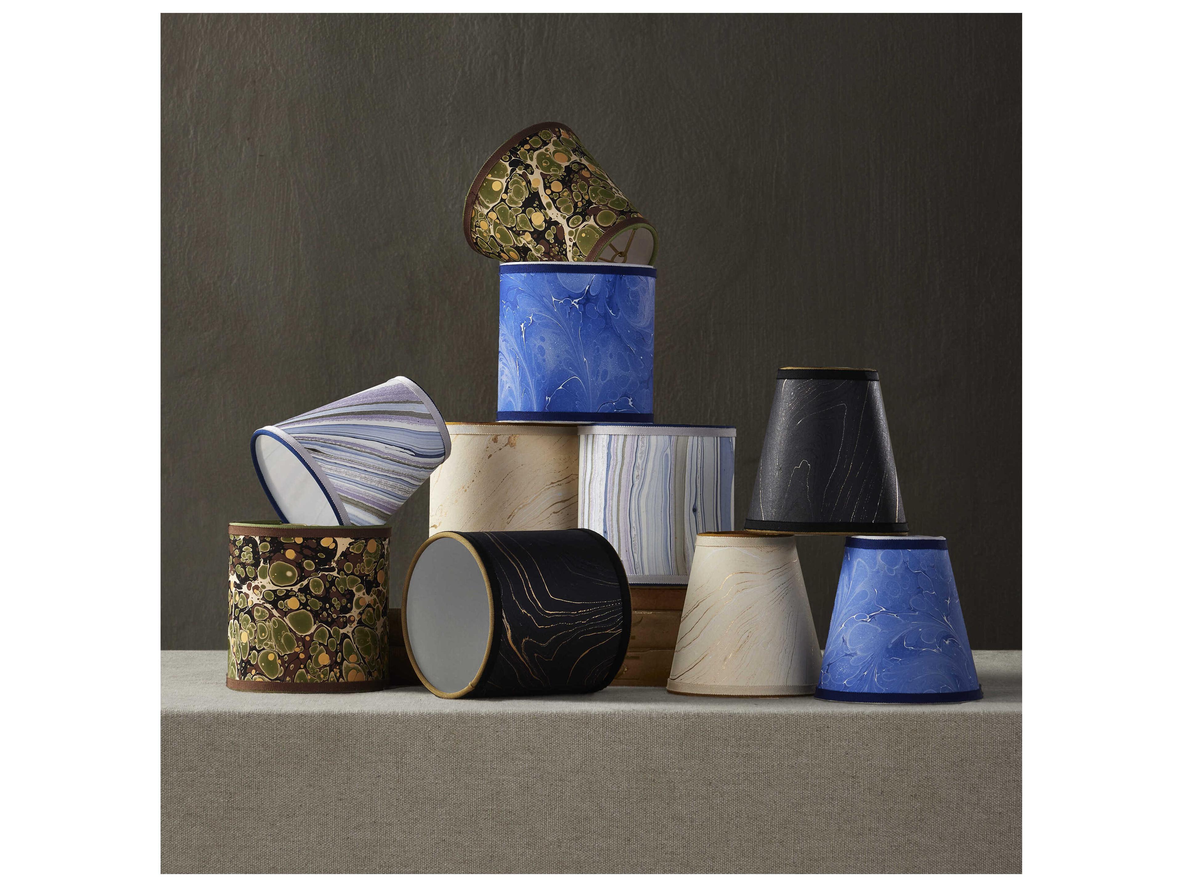 Currey & Company Marble Paper Tapered Chandelier Shade