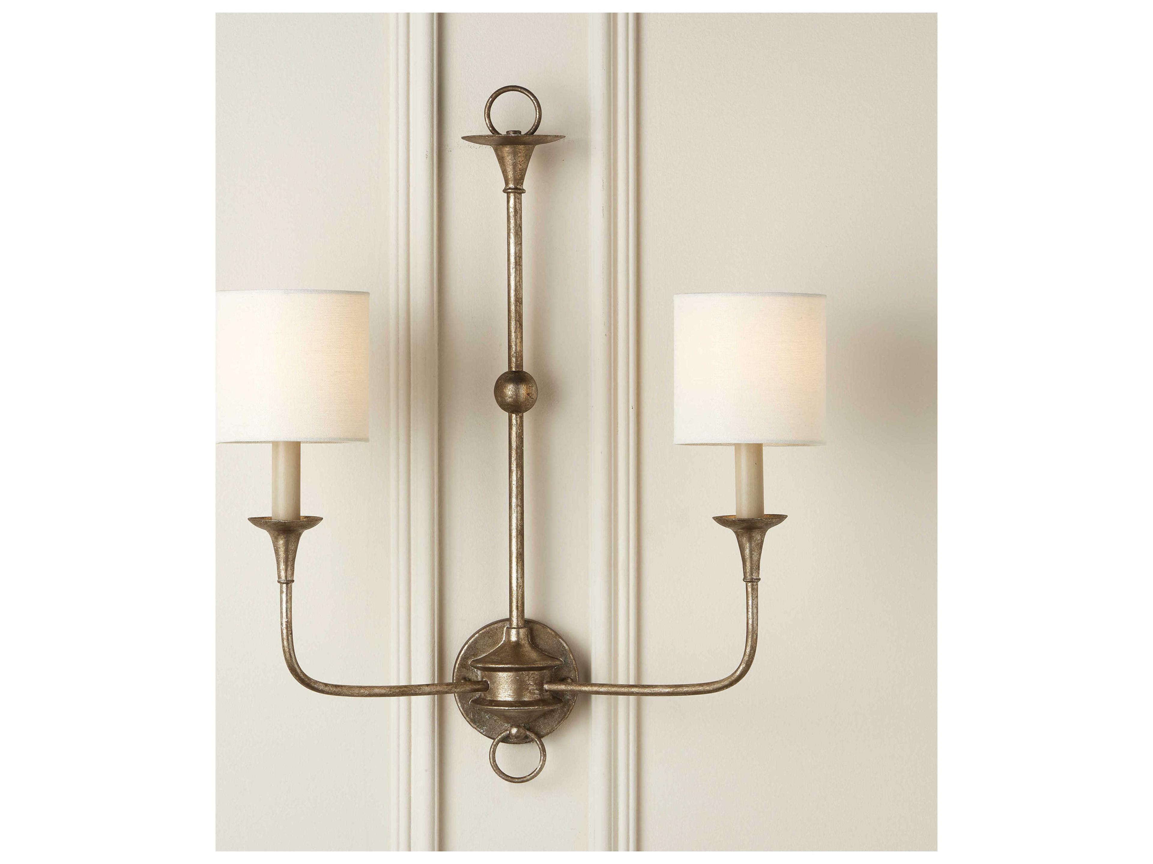 Currey & Company Off-White Fine Grasscloth Tapered Chandelier Shade