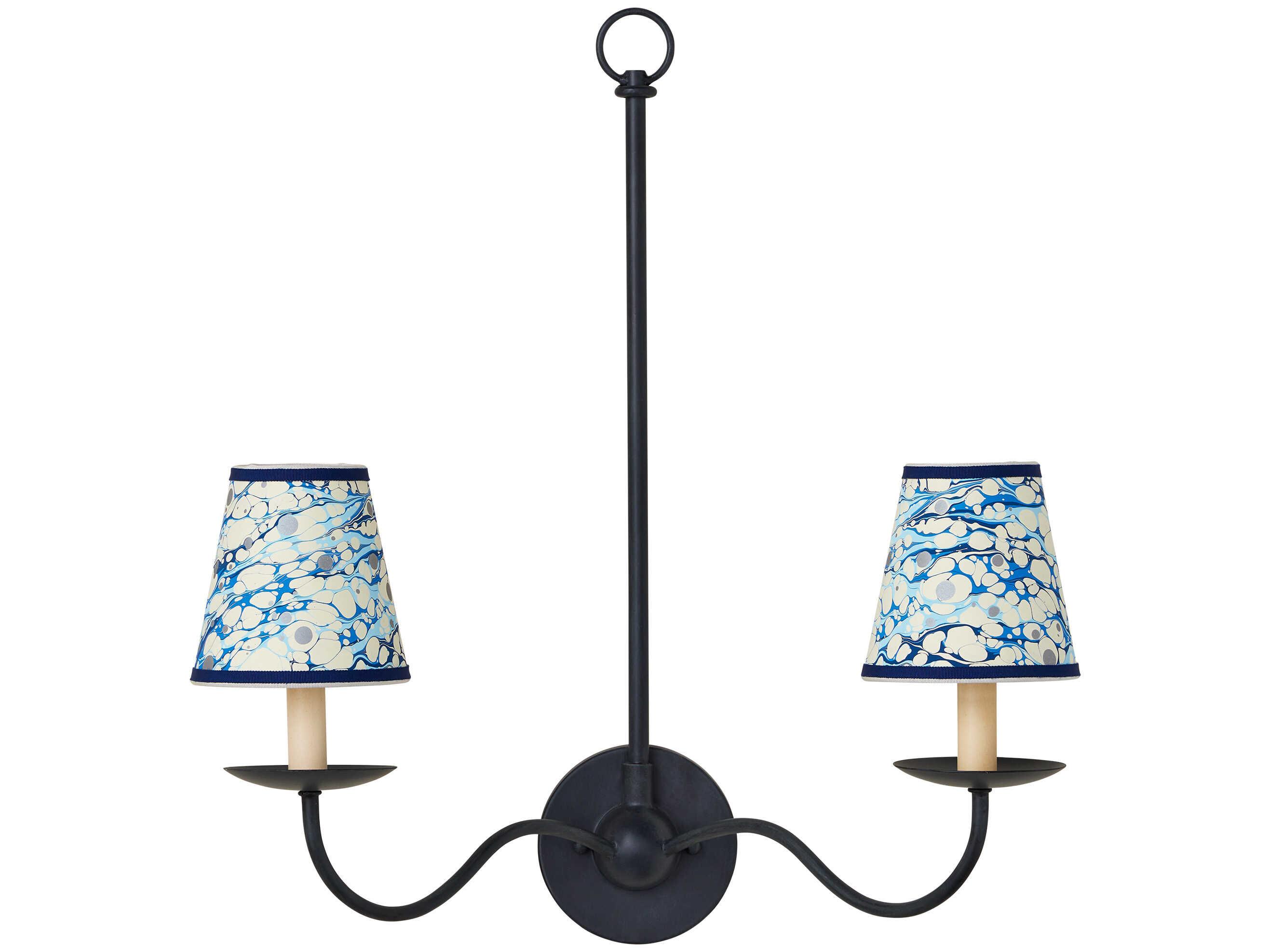 Currey & Company Marble Blue Lace Paper Tapered Shade