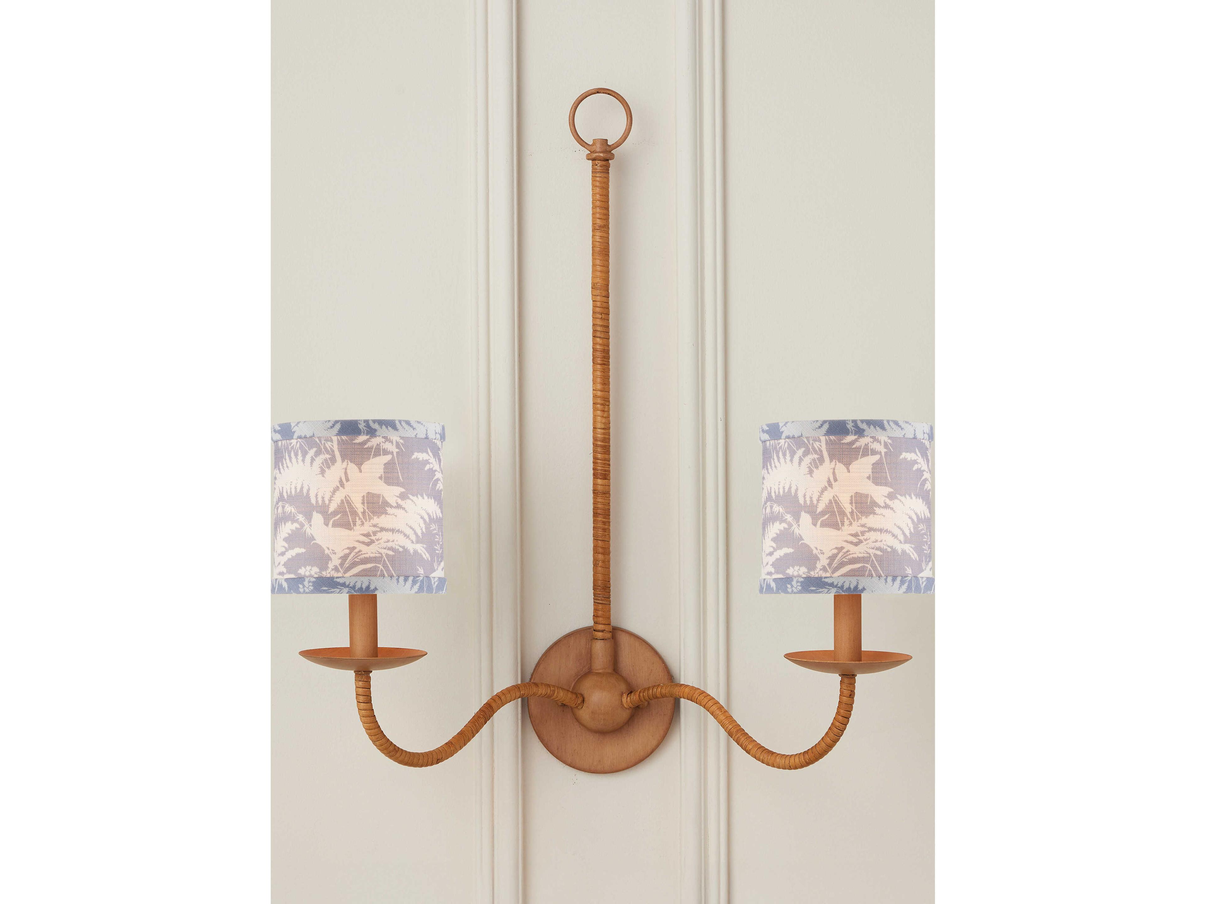 Currey & Company Aviary Dusty Blue Drum Chandelier Shade