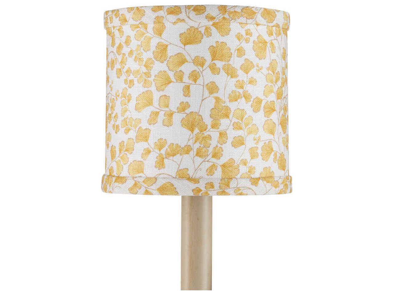 Currey & Company Maiden Fern Yellow Drum Chandelier Shade