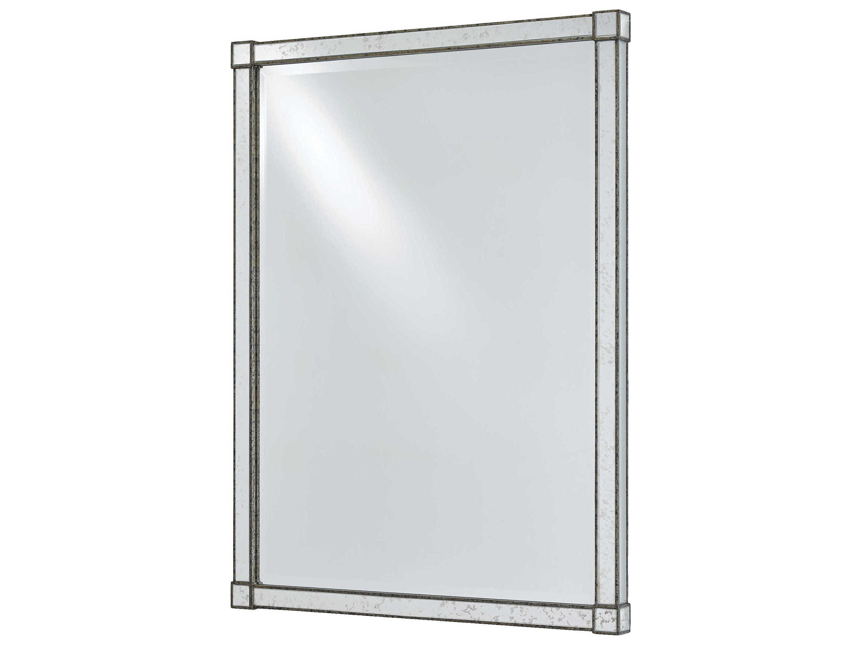 Currey & Company Monarch Painted Silver Viejo Rectangular Wall Mirror