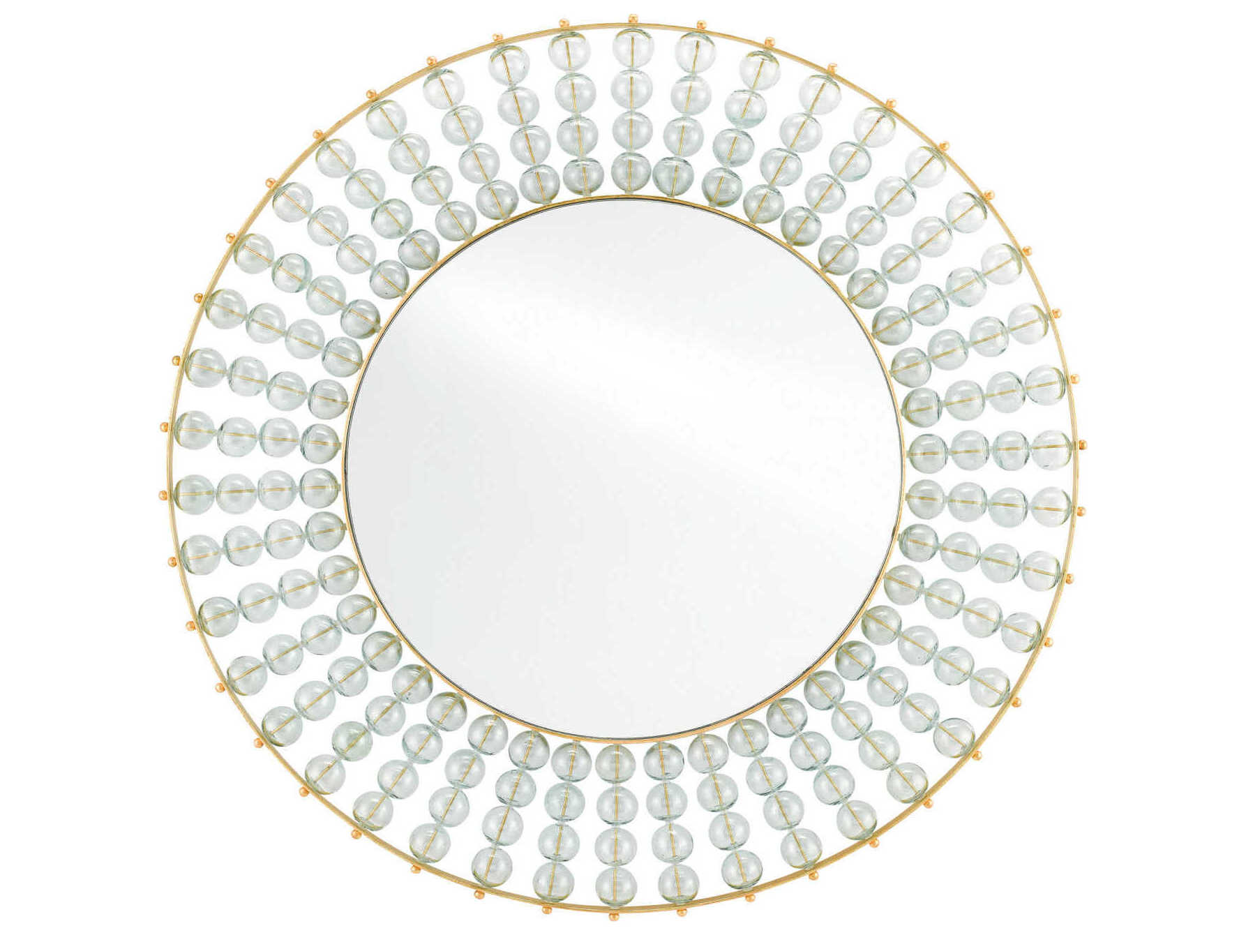 Currey & Company Calais Gold Leaf Round Wall Mirror
