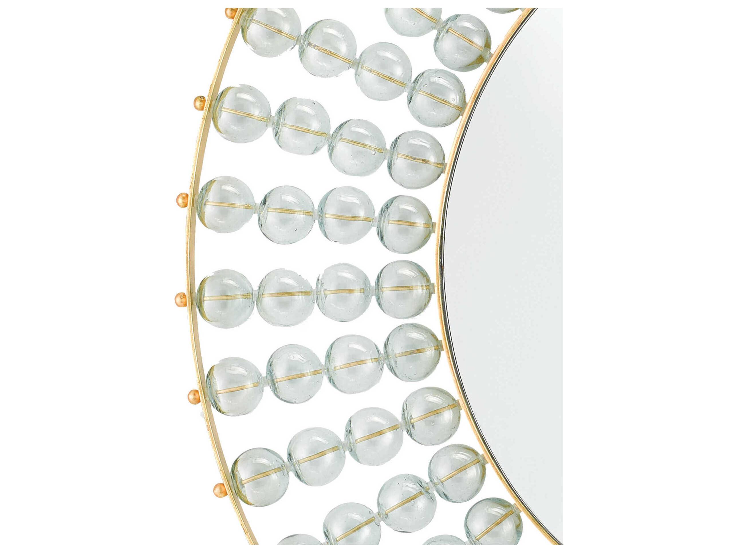 Currey & Company Calais Gold Leaf Round Wall Mirror