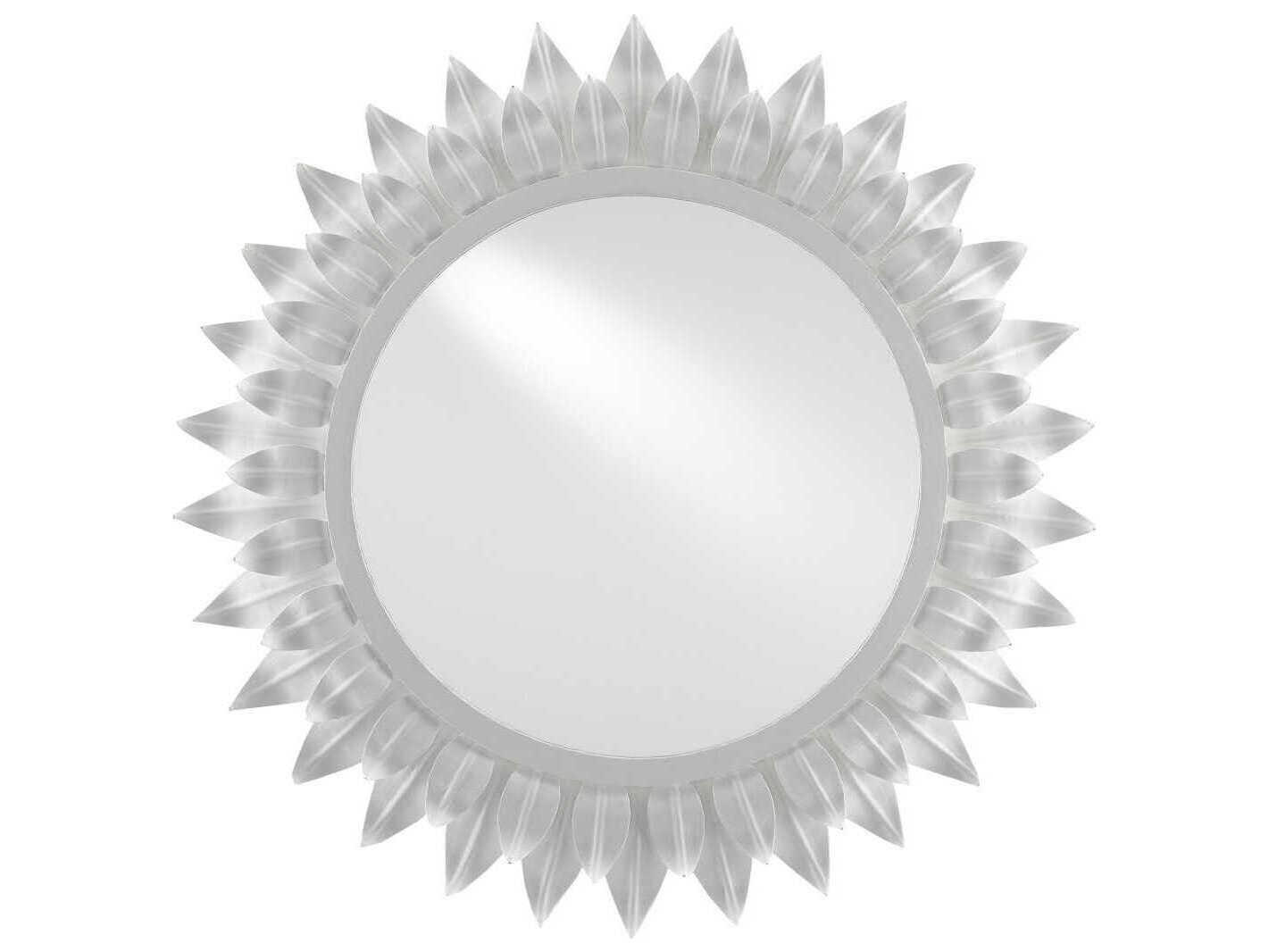 Currey & Company August White Gesso Round Wall Mirror