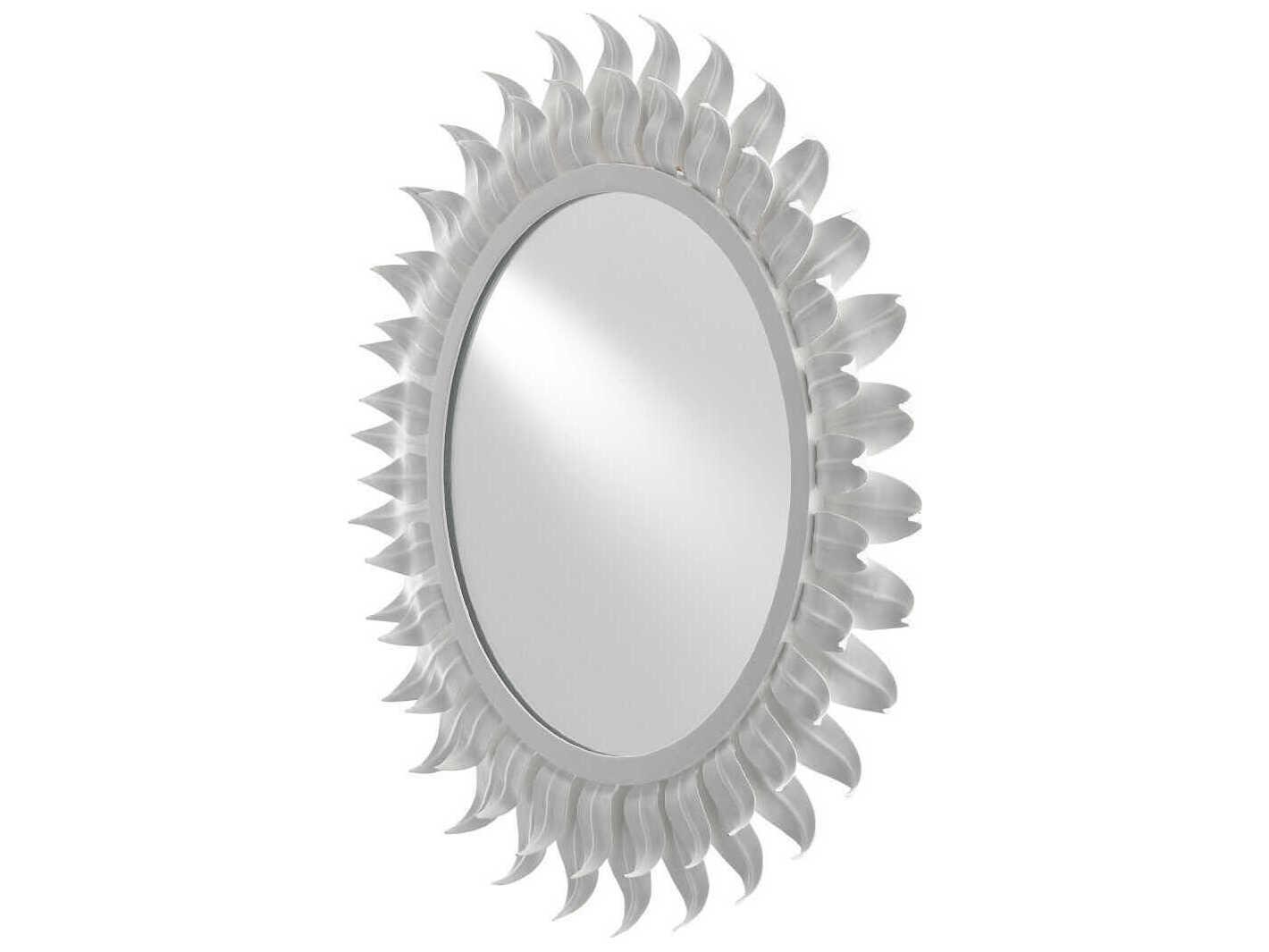 Currey & Company August White Gesso Round Wall Mirror