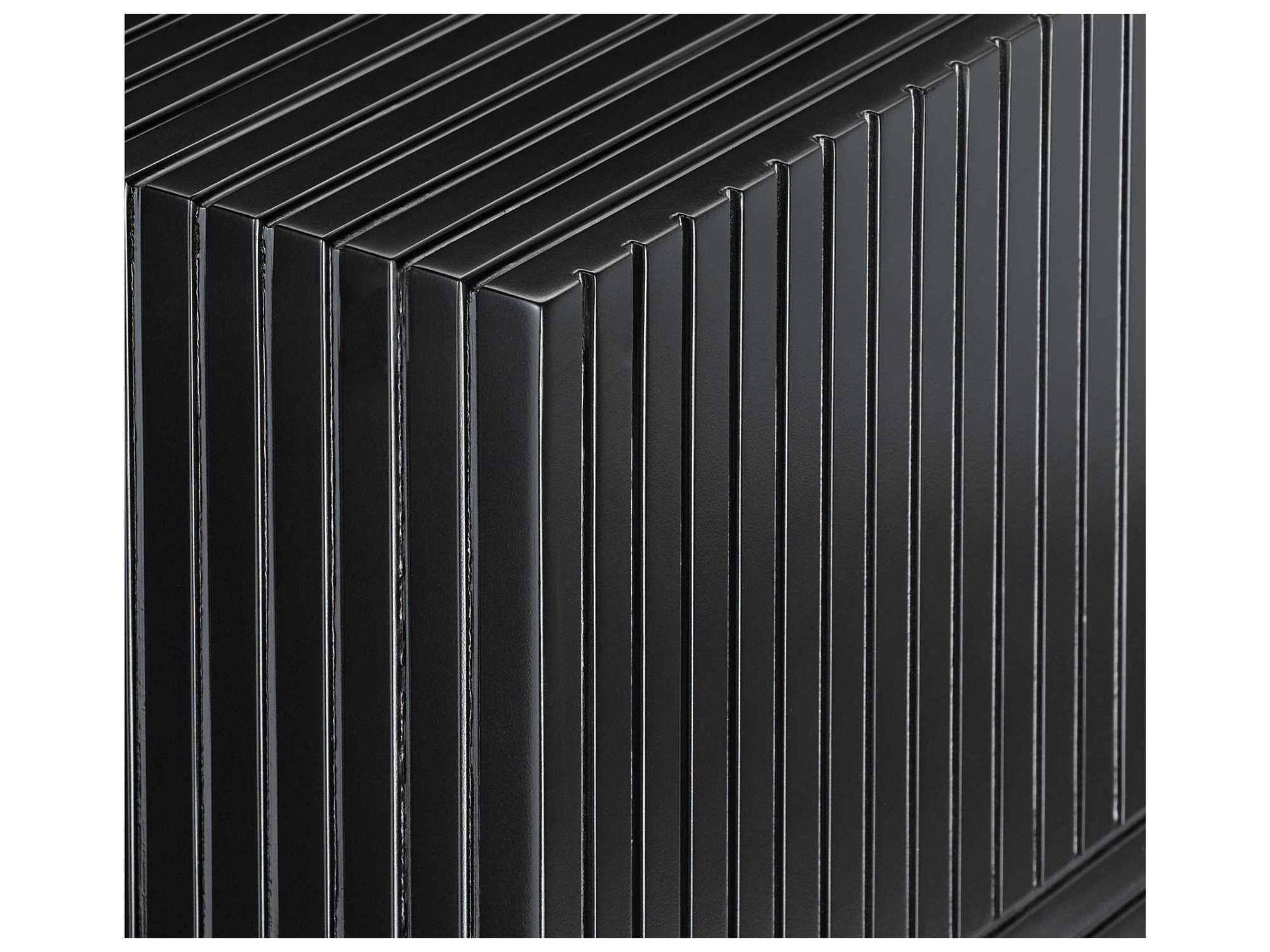 Currey & Company Odense Square Wood Black End Table