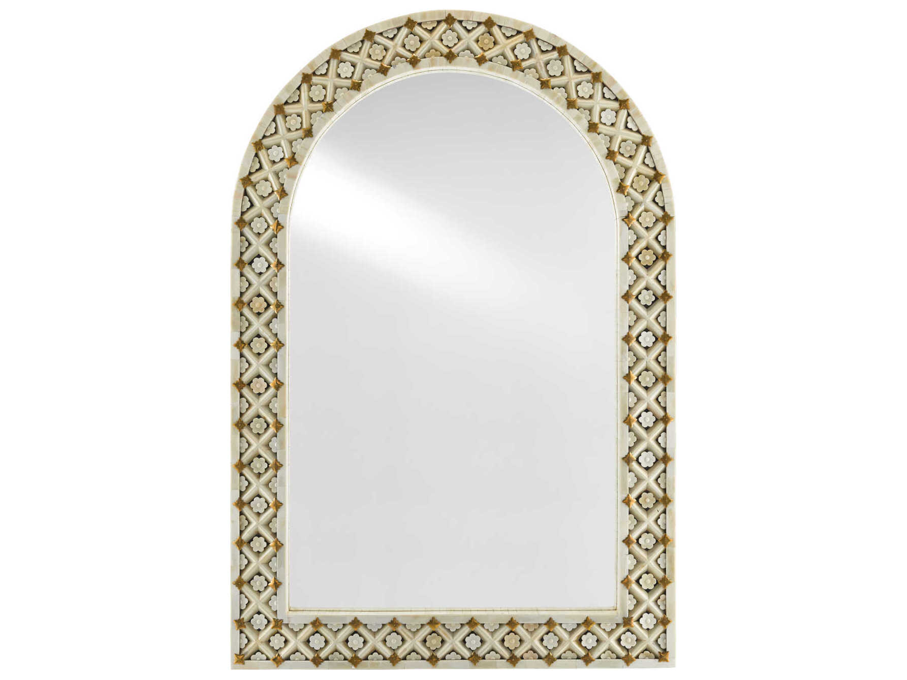Currey & Company Ellaria Natural Bone / Brass Wall Mirror